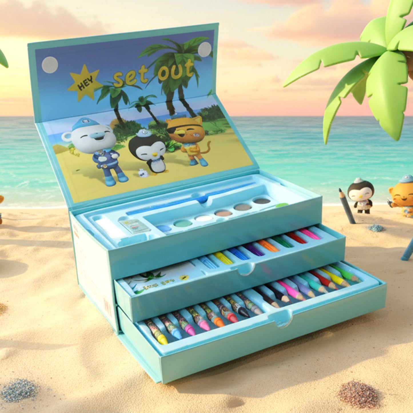 Kids Art and Drawing Kit Box (1 Pc) - Complete Coloring & Painting Set - Happy Price - Image 5