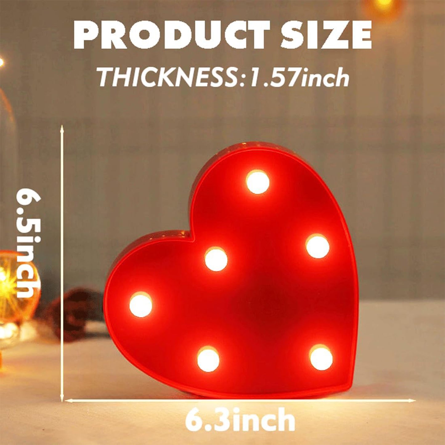 Heart Shape LED Night Light - Battery Operated Decorative Lamp (1 Pc) - Happy Price - Image 5