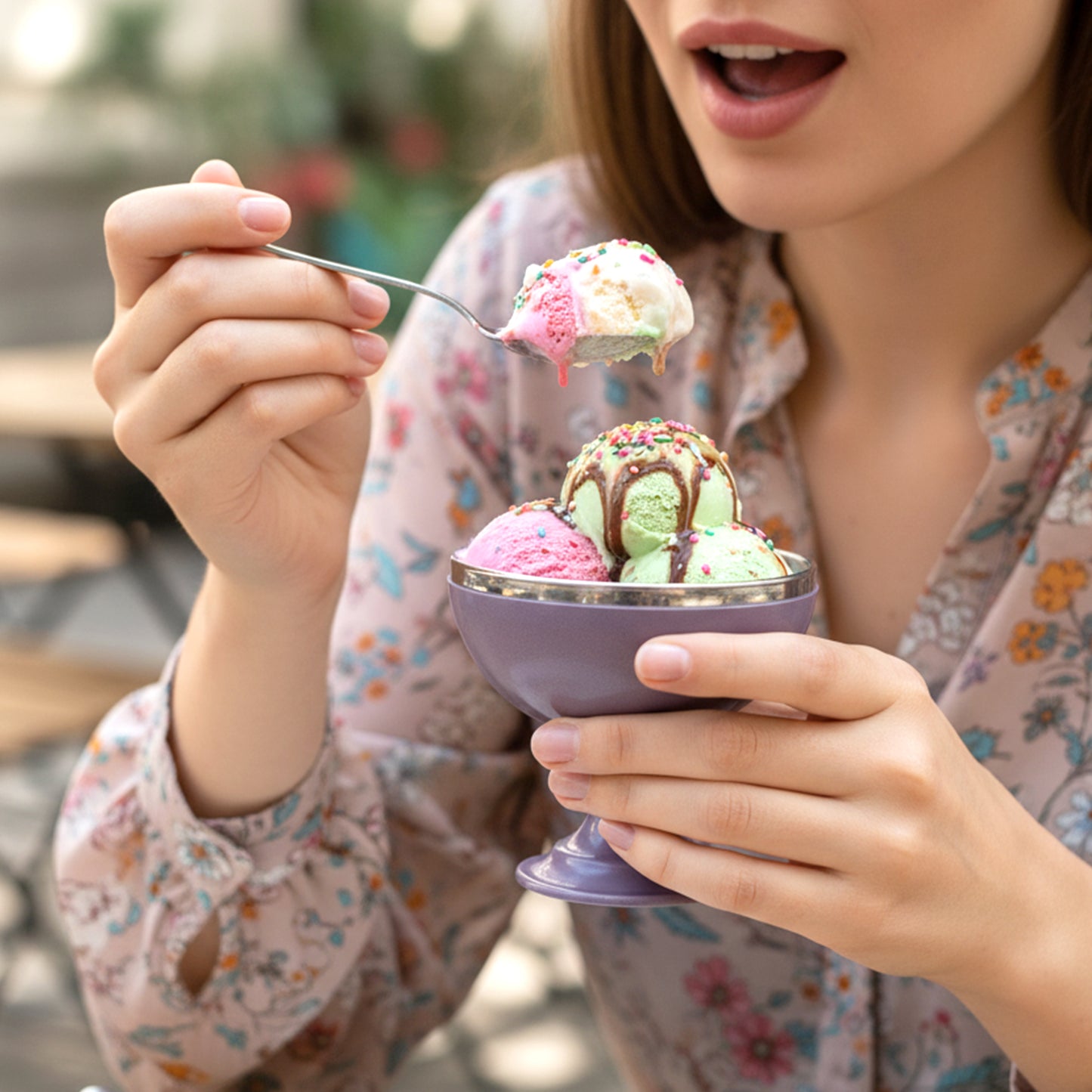 6 Piece Stainless Steel Dessert Bowl Set with Stand for Ice Cream & Pudding - Great Price - Image 6