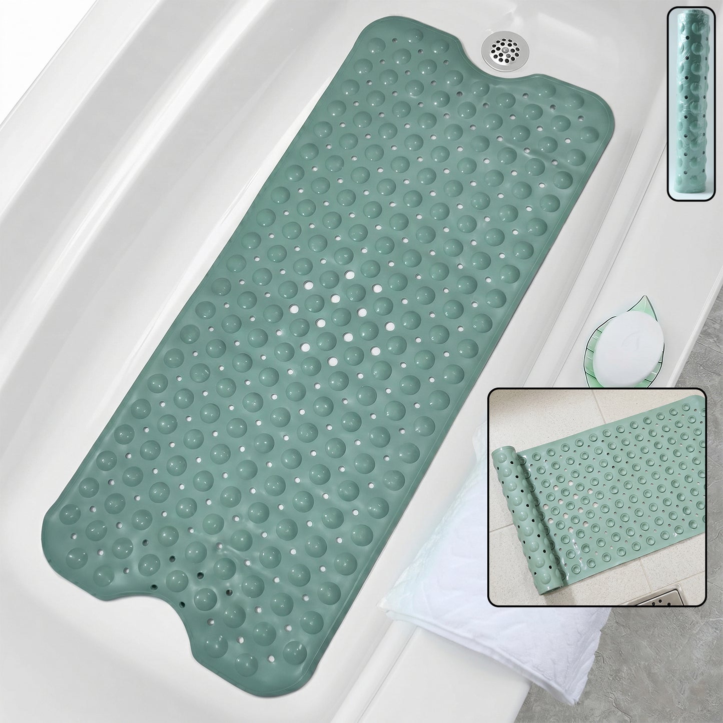 Large Anti-Slip Suction Bath Mat 100x40 Cm - Secure Grip Shower Floor Mat (1 Pc) - Great Price - Image 2