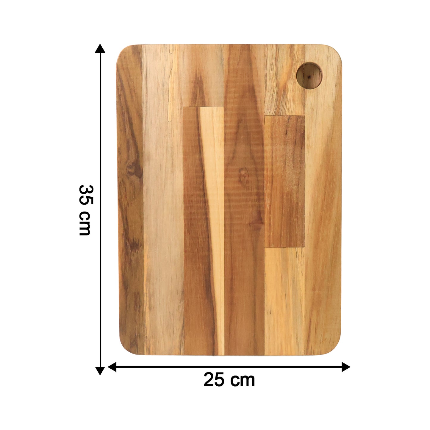 Steel and Wood Chopping Board with Handle - 35x25 cm (1 Pc) - Happy Price - Image 3