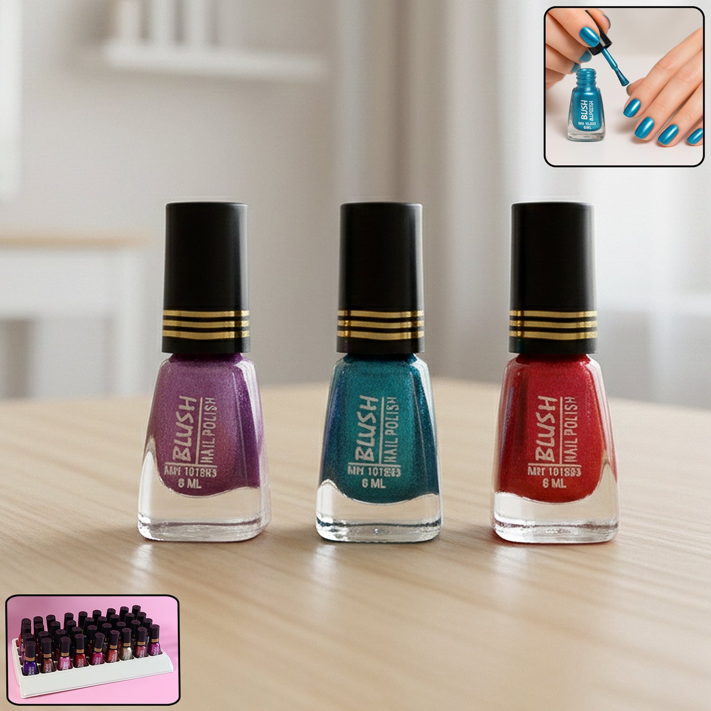 Blush Metallic Mini Nail Polish (Mix Color 6 Ml 1 Pc)