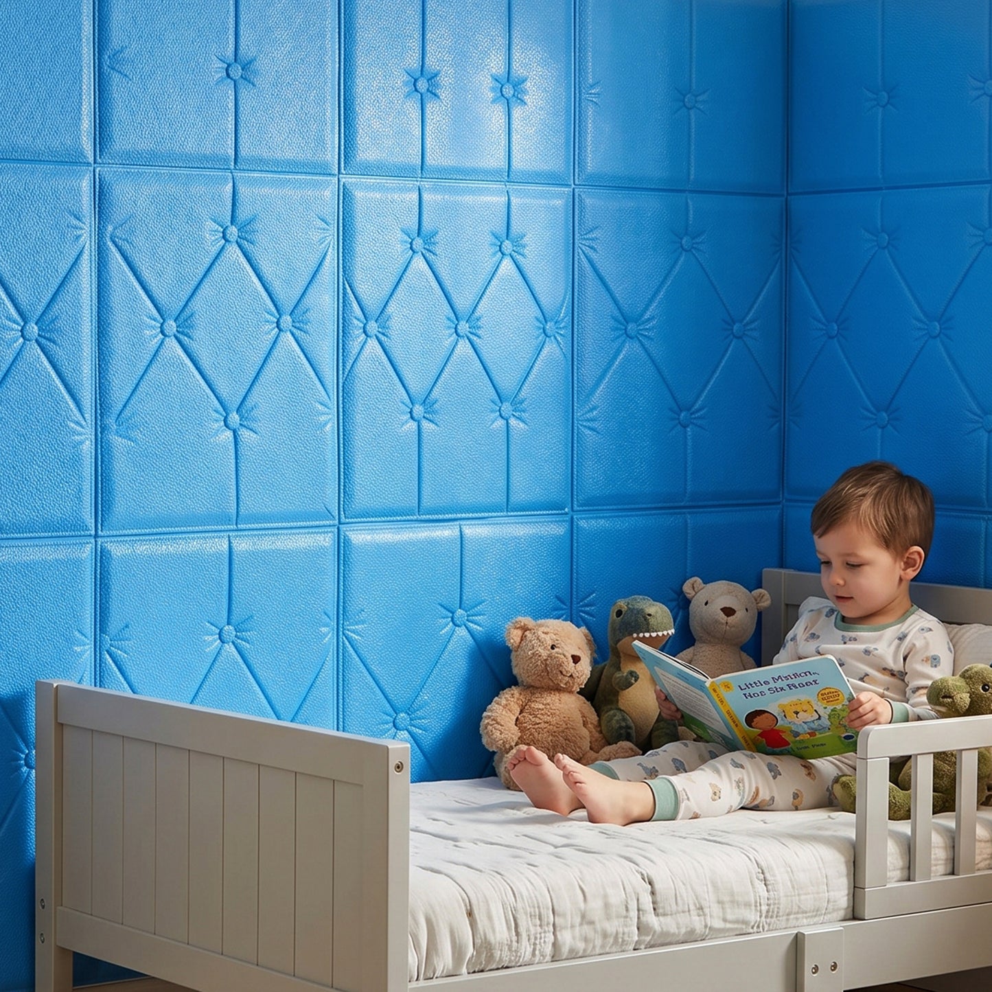 Self Adhesive 3D Foam Wall Panel - 1 Pc Blue 69x35 Cm - Great Price - Image 6