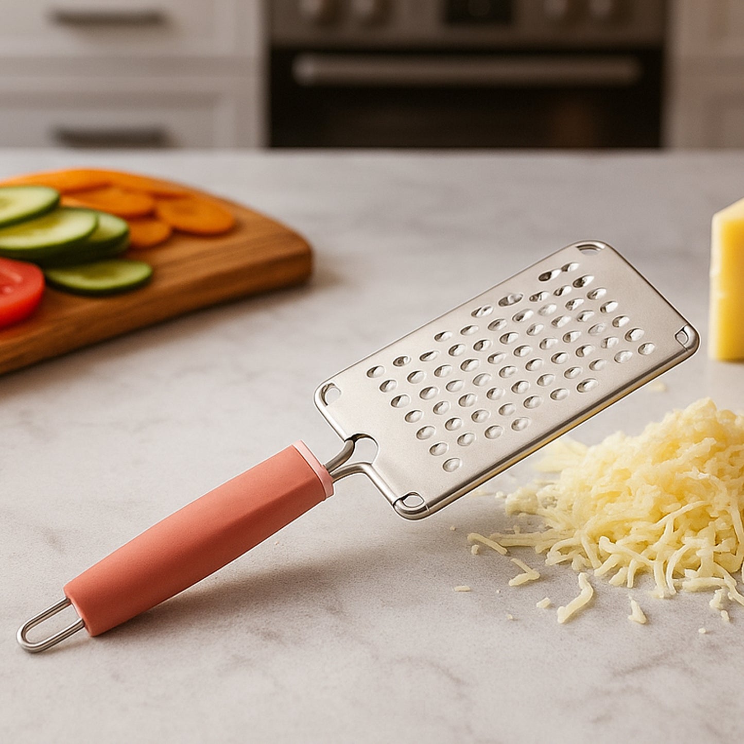 Stainless Steel Multipurpose Grater with Soft Grip Handle (1 Pc) - Happy Price - Image 2