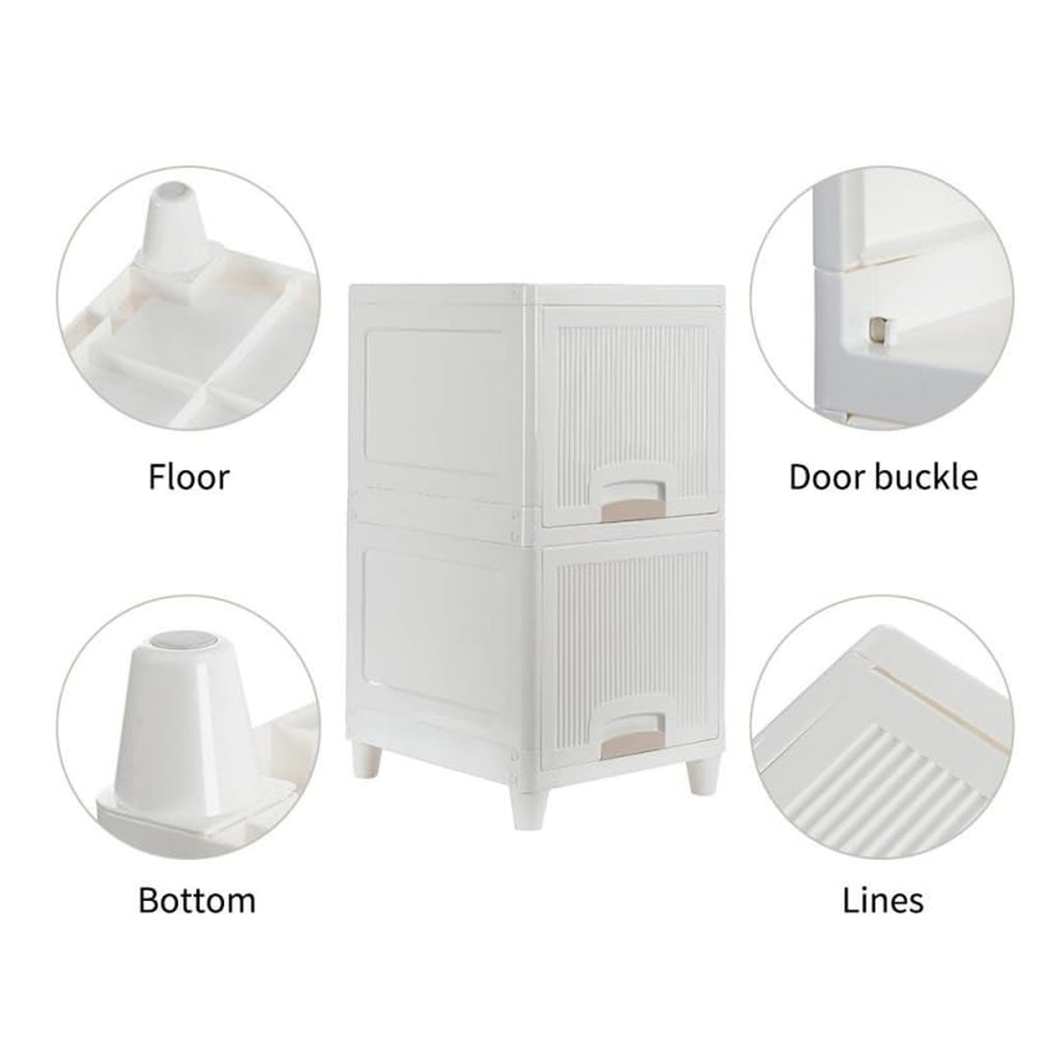 Multipurpose Storage Cabinet Storage Solutions Plastic Drawers Multi Layer Wardrobe Storage Drawers Foldable Multipurpose Drawer Units For Kitchen Bathroom Bedroom Cloth (2 Layer) - Happy Price - Image 6
