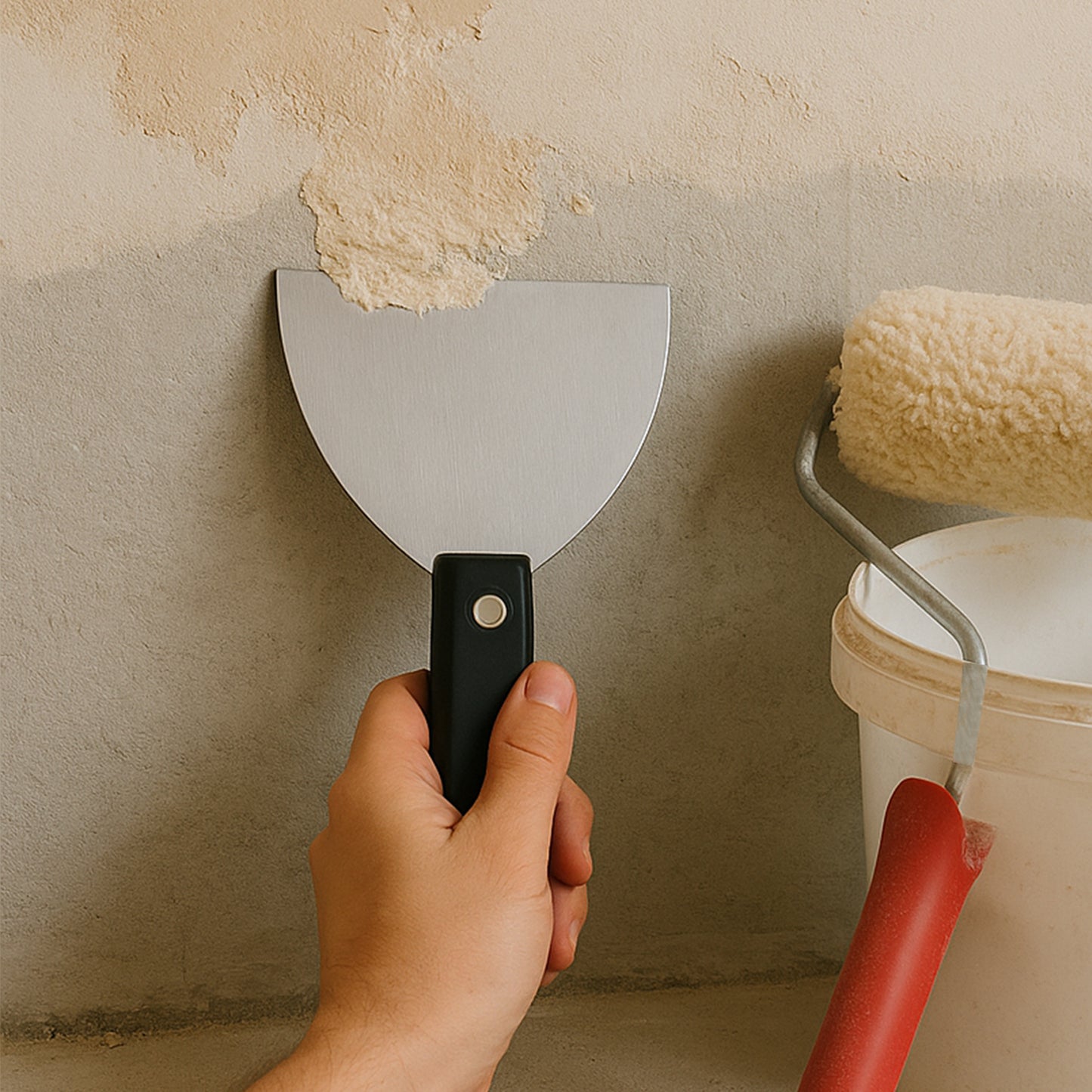 150mm Steel Blade Putty Knife with Wooden Handle for Home & DIY - Happy Price - Image 6