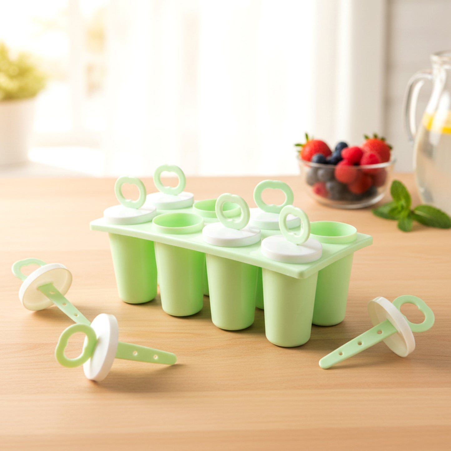 Set of 8 Plastic Popsicle Molds for Homemade Ice Lollies - Great Price - Image 6