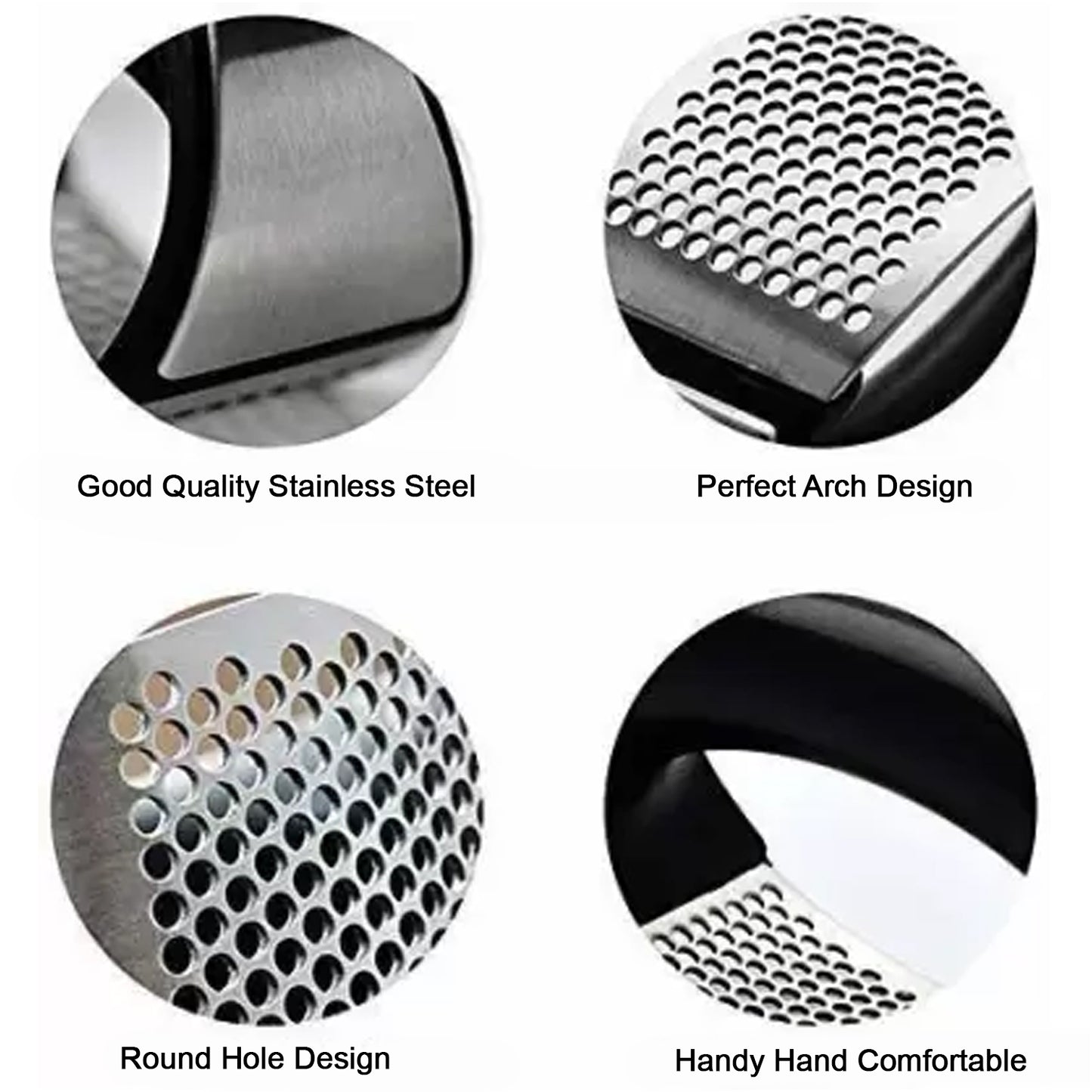 Multipurpose Garlic Presser Squeeze Press Crusher Stainless Steel Kitchen Tools Quick Handy Ginger Garlic Crusher - Happy Price - Image 3