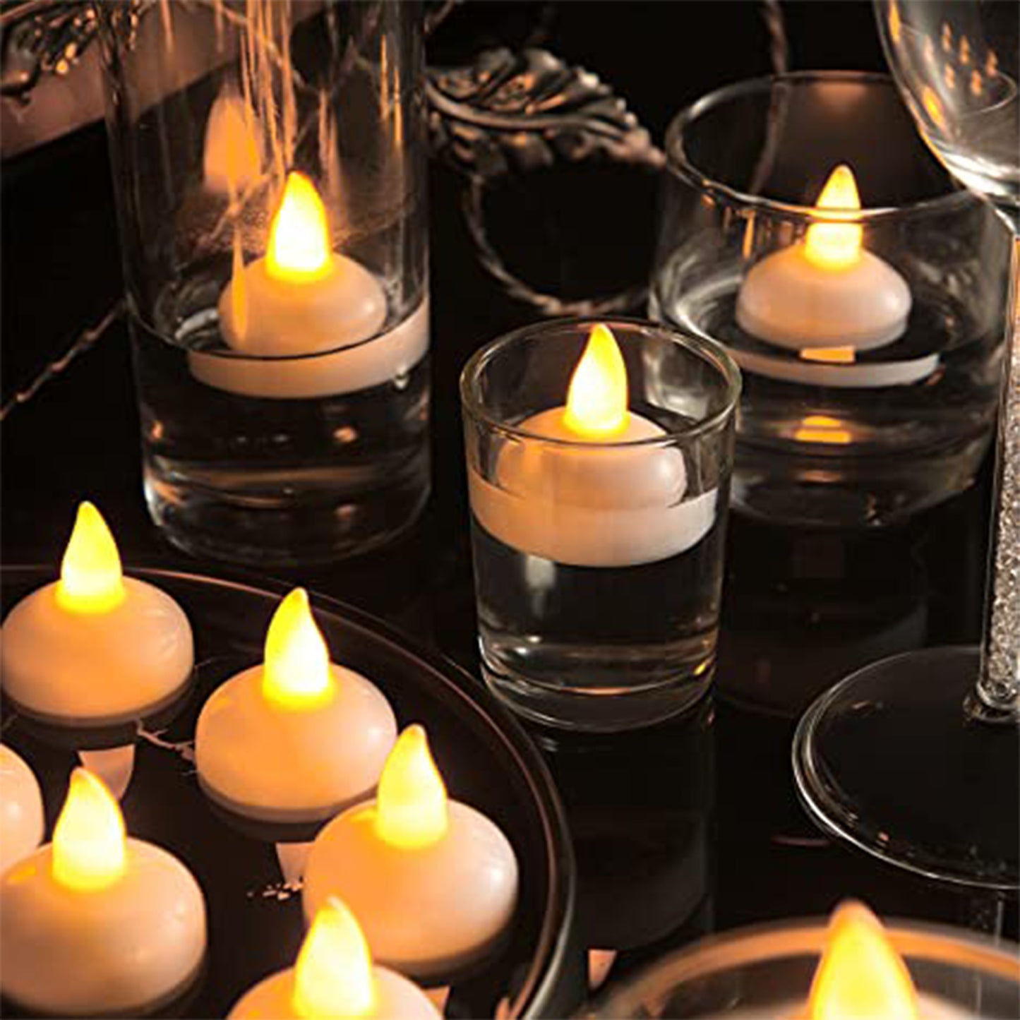 Set Of 8pcs With Transparent Box. Flameless Floating Candles Battery Operated Tea Lights Tealight Candle - Decorative Wedding. - Happy Price - Image 5