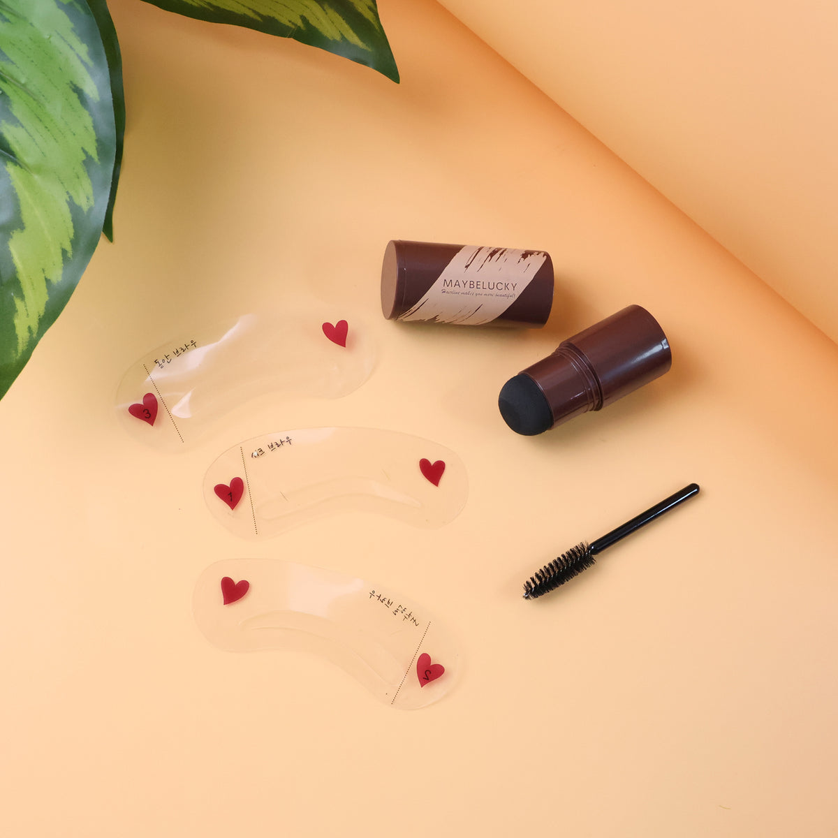 2-in-1 Hairline & Eyebrow Shaping Kit - Powder Stick, Stencils & Brush - Happy Price - Image 2