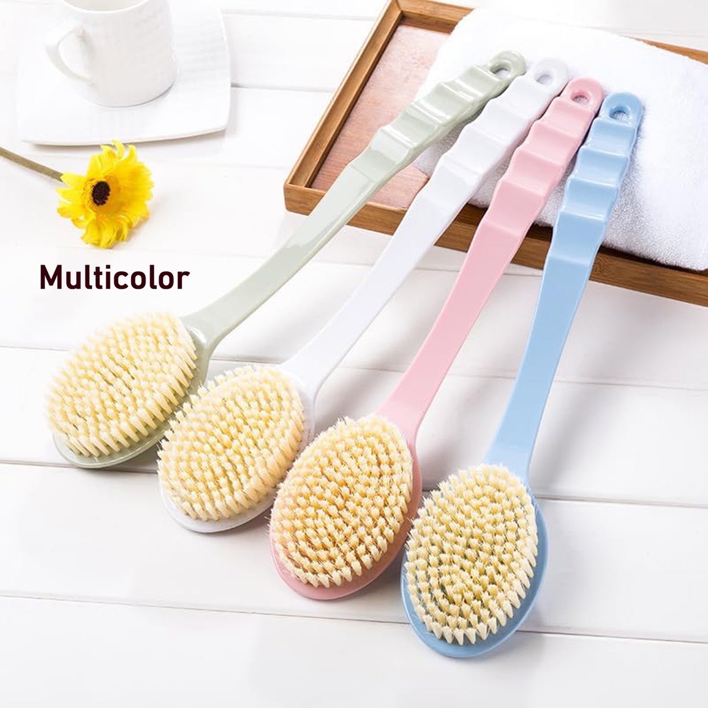 Back Scrubber For Shower Dry Body Brush Back Brush Long Handle (1 Pc B Grade) - Happy Price - Image 3