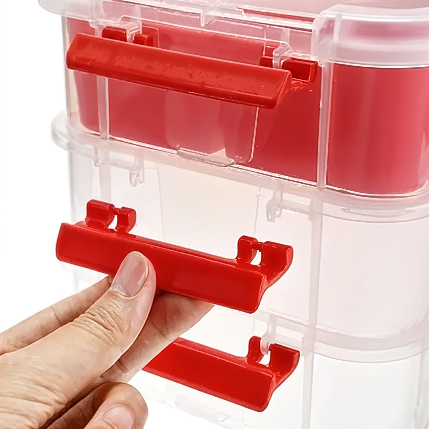 3-layer Multi-purpose Transparent Plastic Storage Carry Box With Handle - Happy Price - Image 6