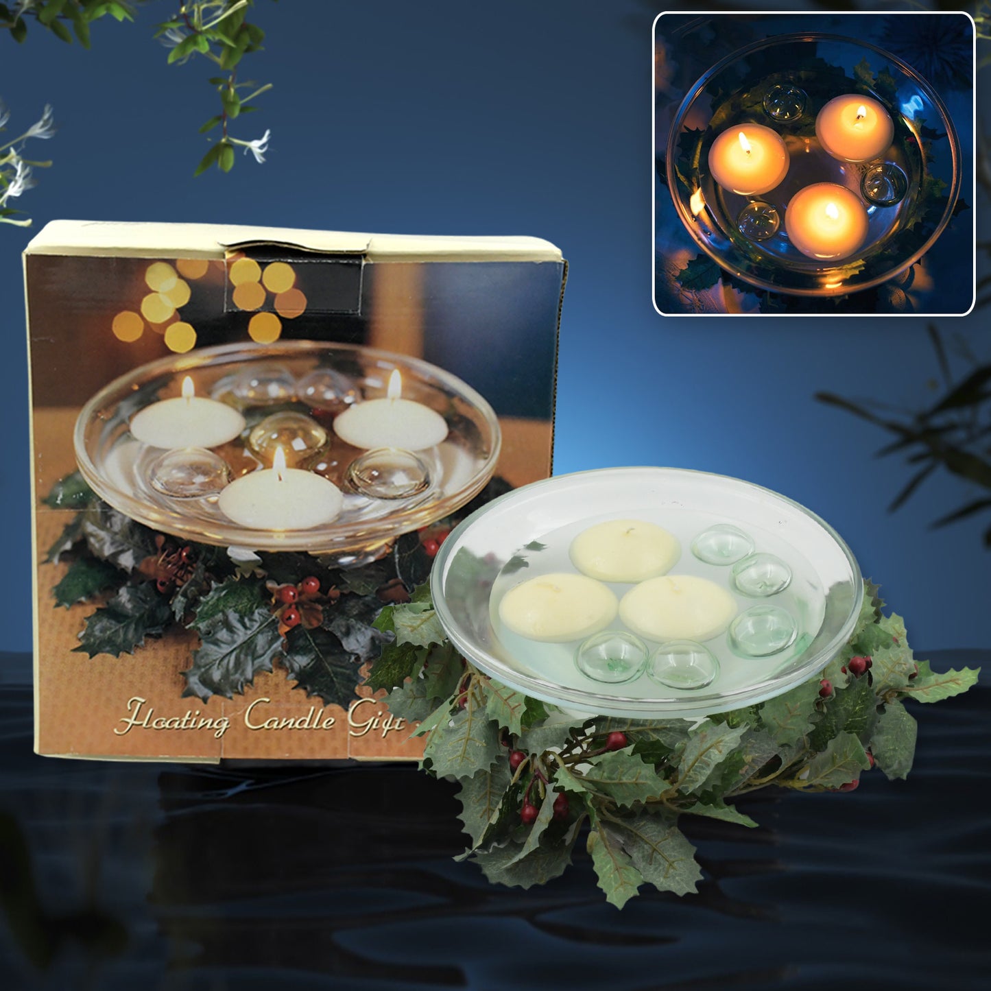 Glass Floating Candle Holder Set for Romantic Ambiance - 1 Pc - Great Price - Image 6