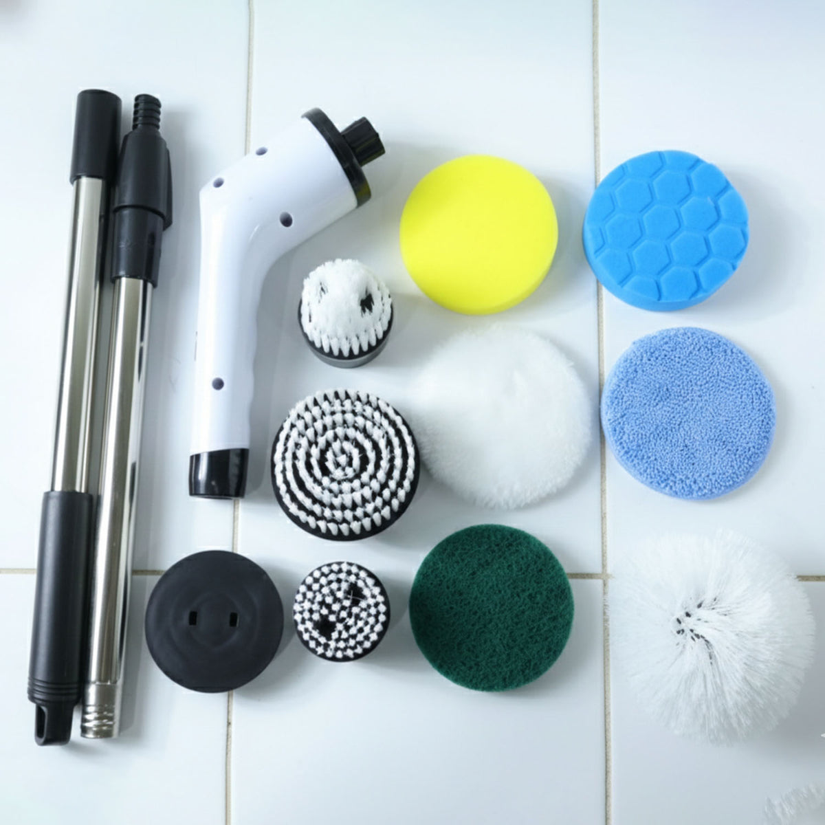 9-in-1 Electric Spin Scrubber with Extendable Handle for Home Cleaning - Happy Price - Image 1