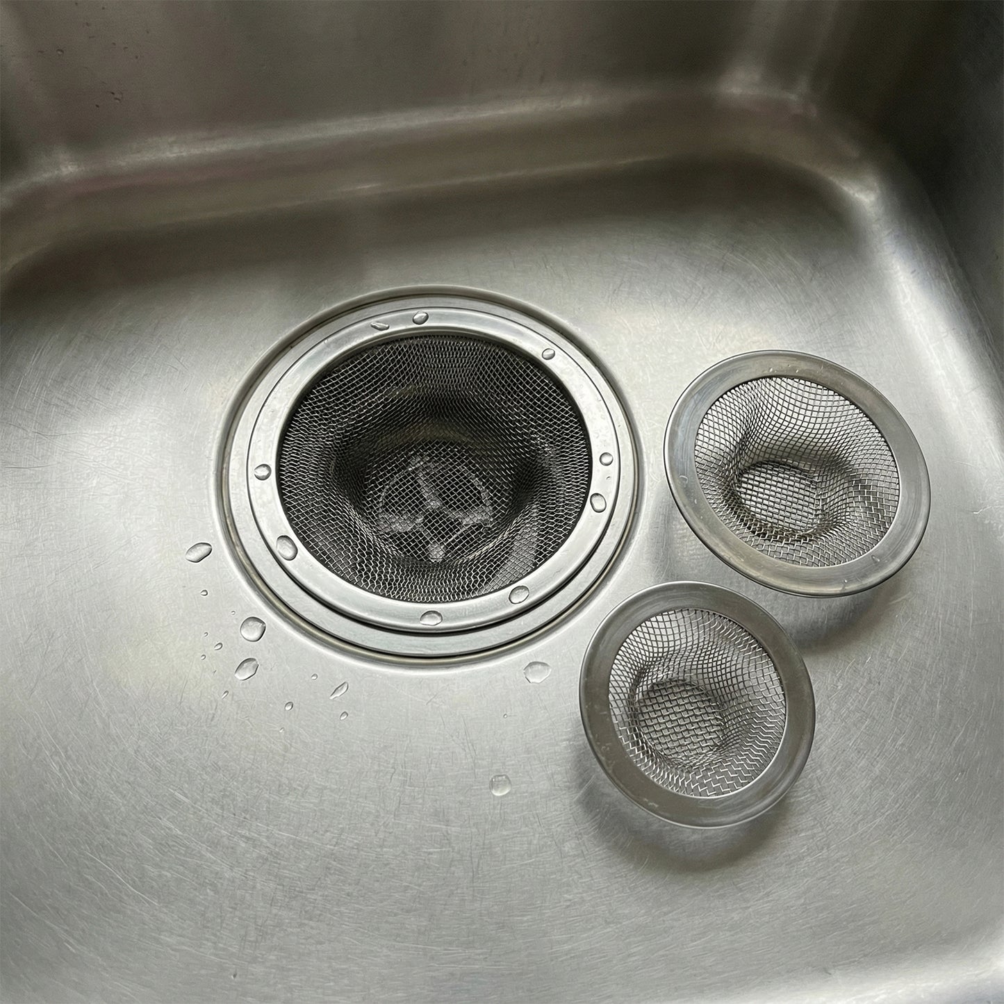 Stainless Steel Sink Drain Strainer Set - 3 Pieces - Happy Price - Image 2