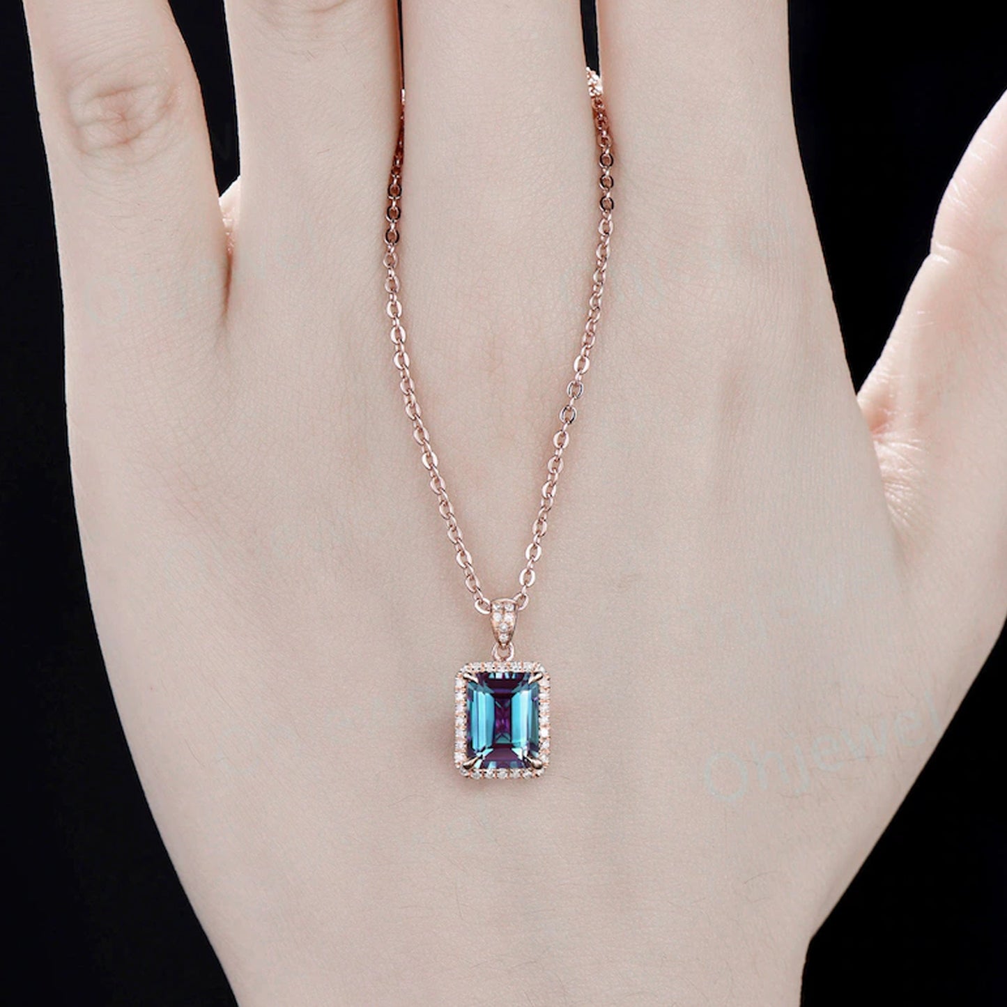 Stone Pendant Necklace Chain Set With Earrings (1 Set Mix Color Design) - Happy Price - Image 6