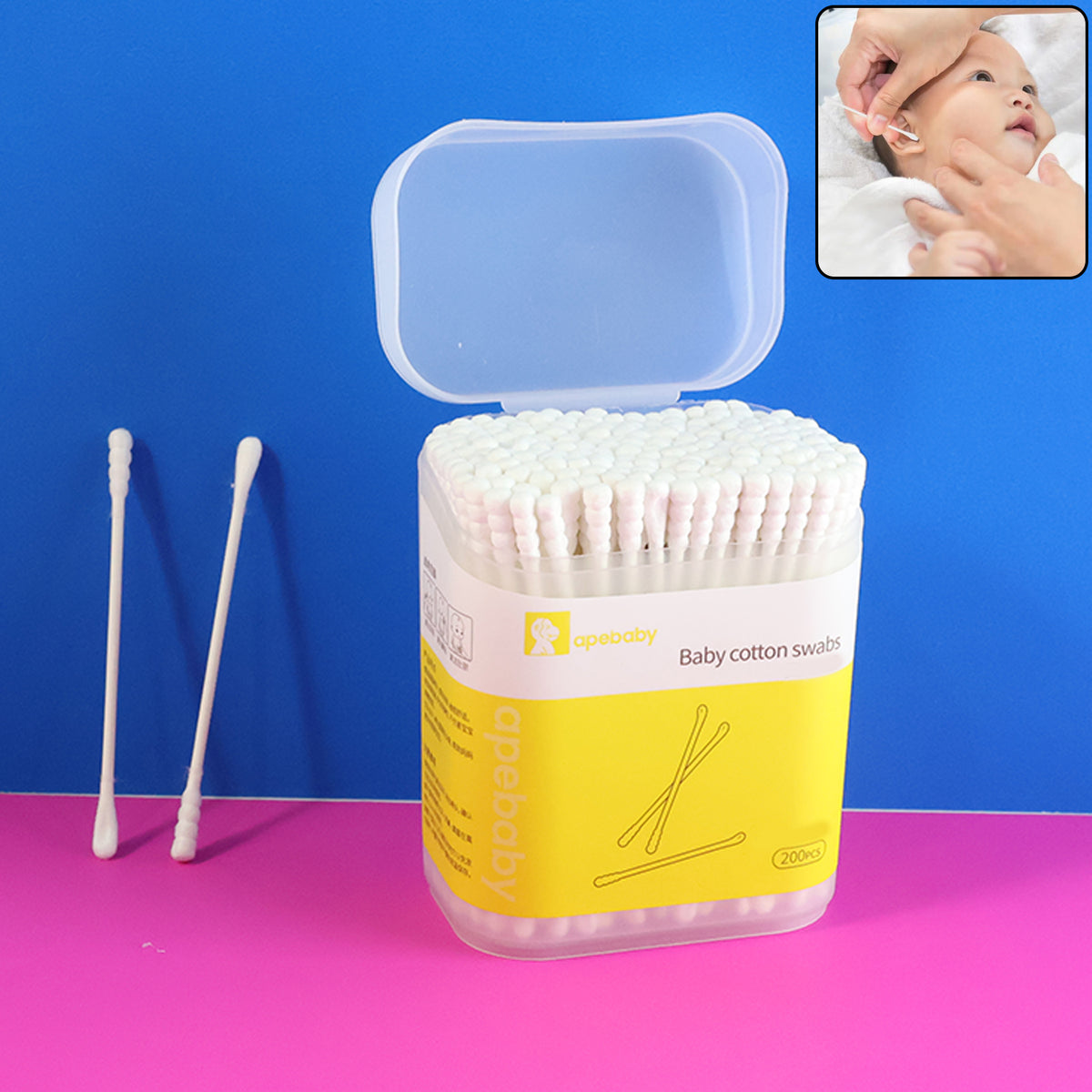 Soft Baby Cotton Swabs - 200 Pc Pack for Gentle Cleaning - Happy Price - Image 7