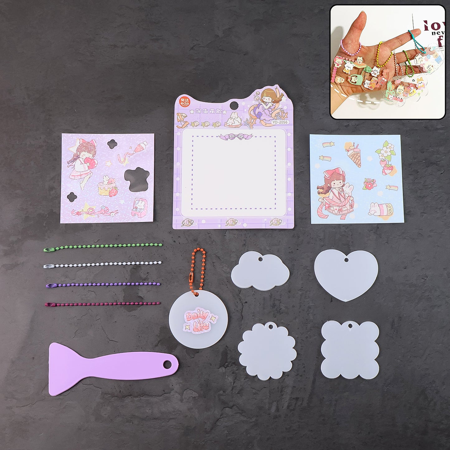 Diy Shrink Art Keychain Making Kit For Kids (1 Set) - Happy Price - Image 7