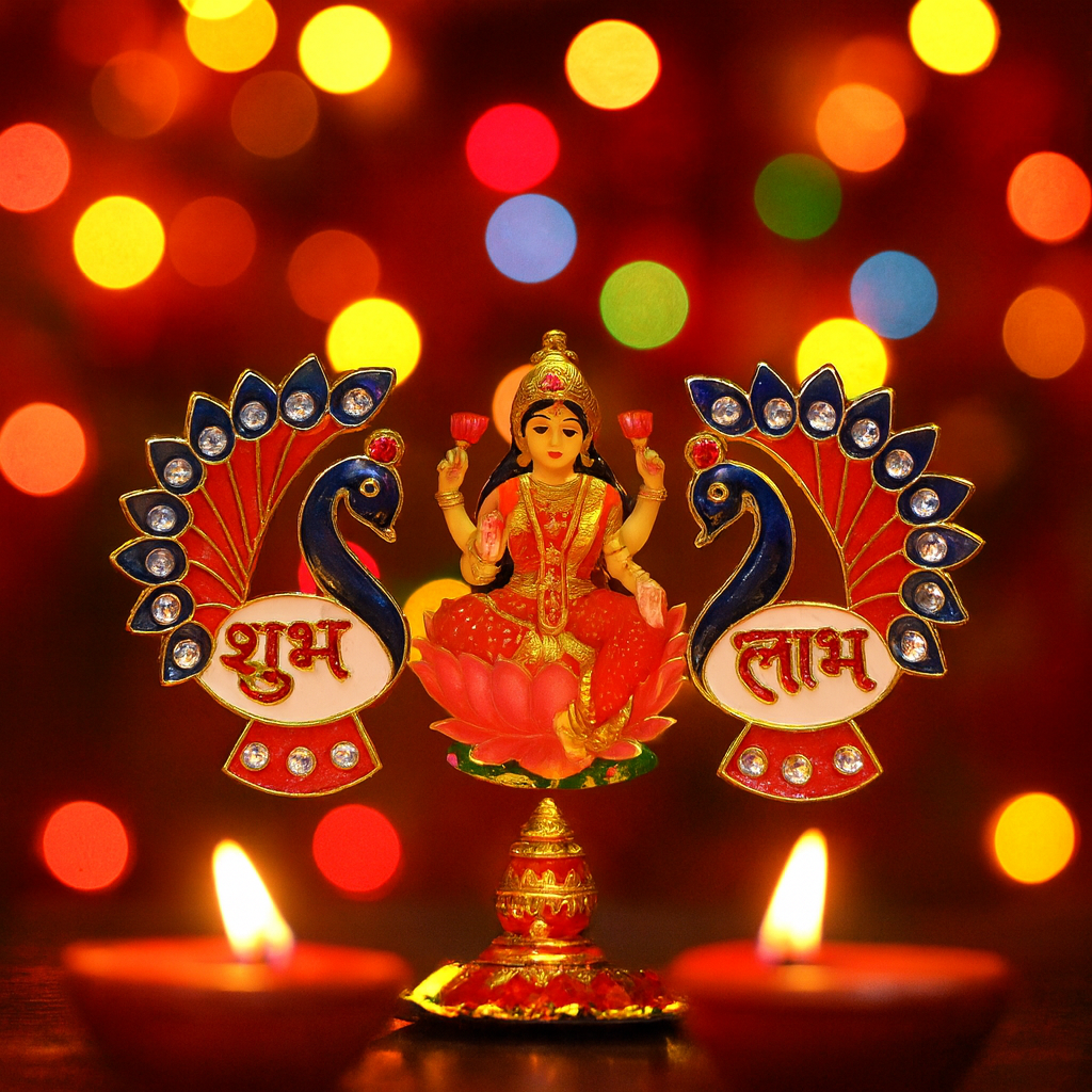 Decorative Peacock Shubh Labh Wall Hanging - 2 Pcs - Happy Price - Image 6