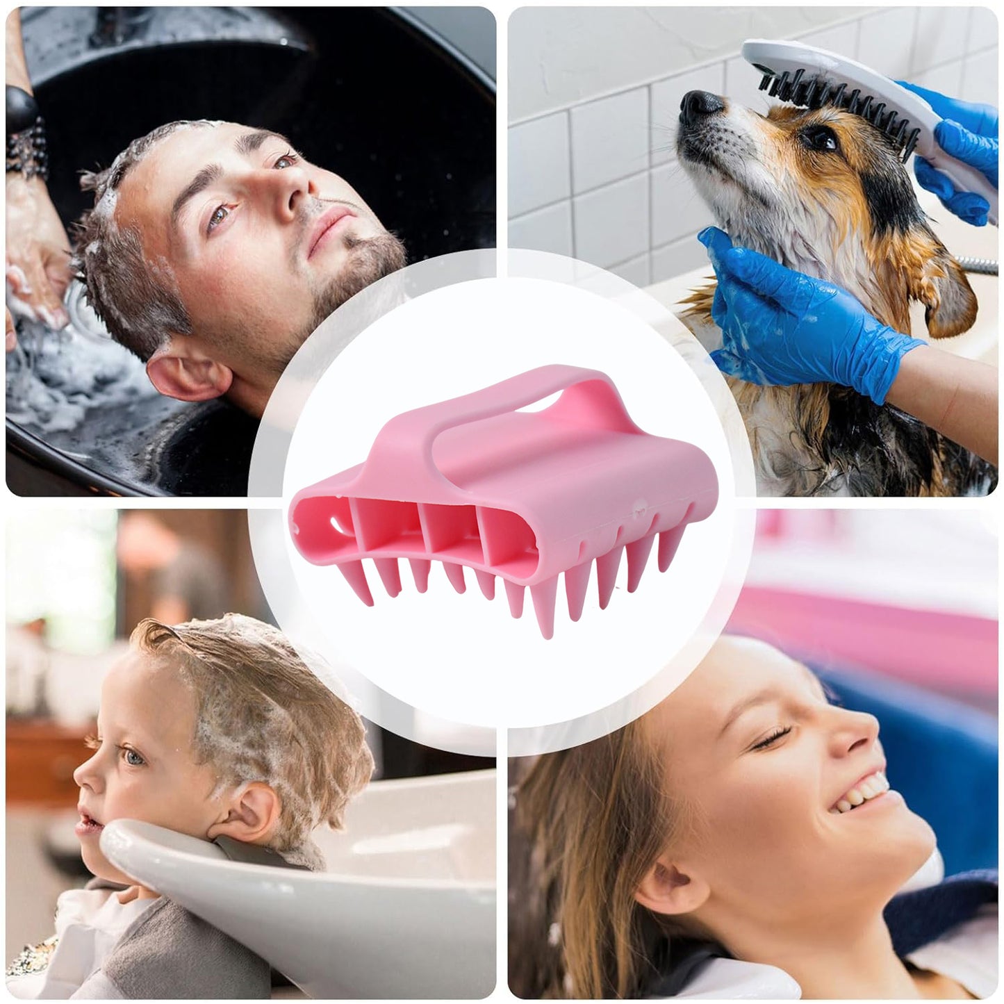 Silicone Scalp Massager Shampoo Brush with Handle for Deep Cleaning and Hair Growth - Happy Price - Image 6