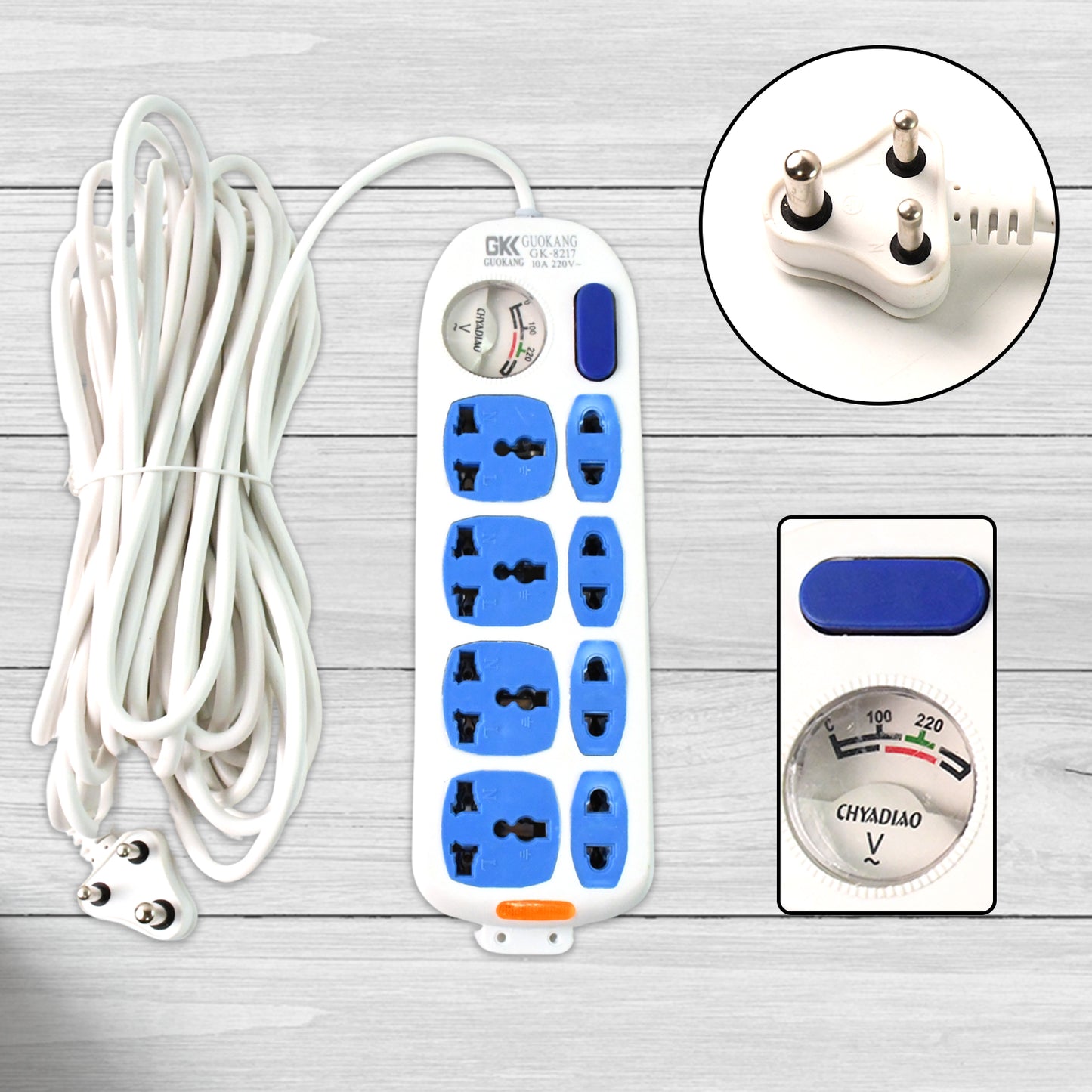 8 Socket Heavy Duty Extension Board with 10 Mtr Cable & Master Switch - Happy Price - Image 4