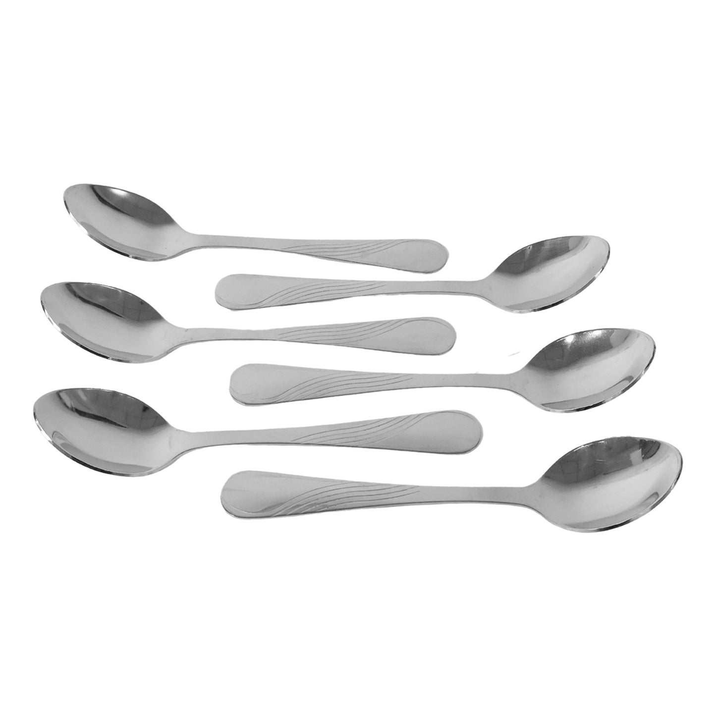 Stainless Steel Dining Spoons - Set of 6, Heavy Duty Cutlery for Home & Kitchen - Happy Price - Image 2
