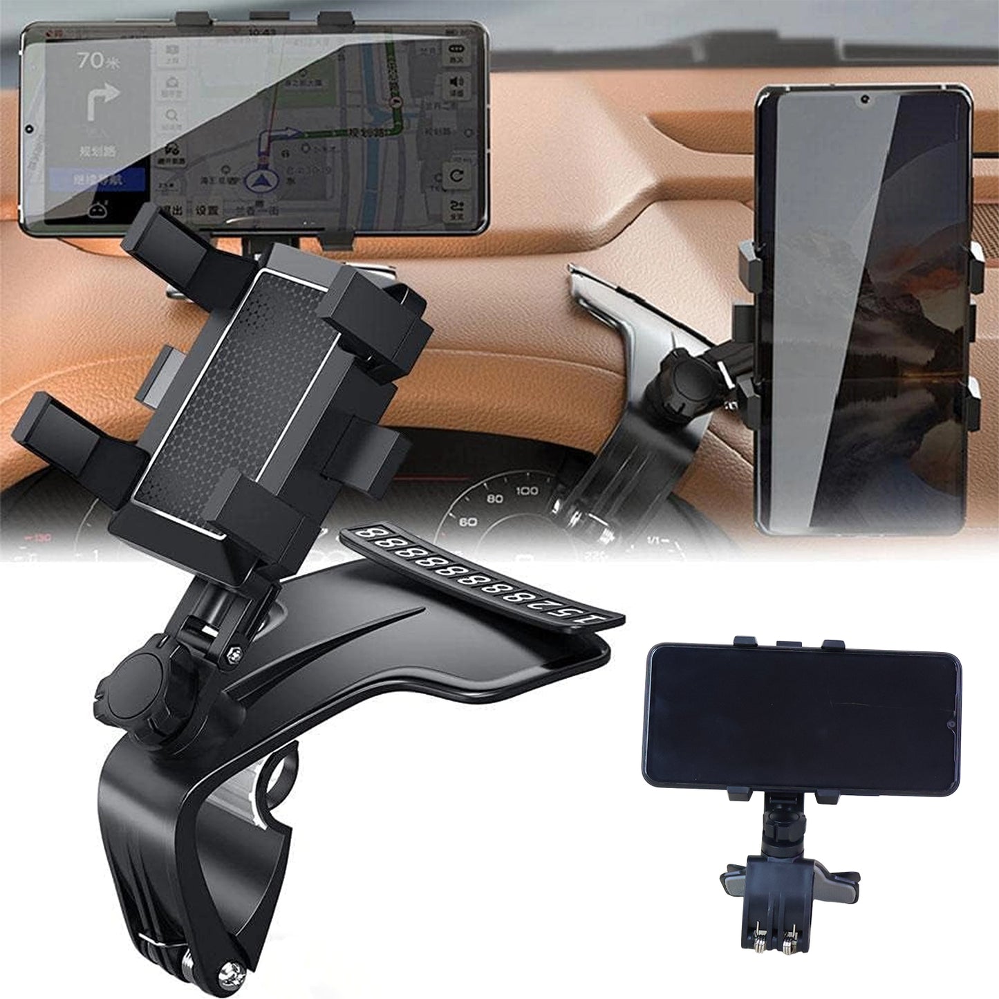 Adjustable Car Phone Mount Stand with 360° Rotation - Universal Fit - Happy Price - Image 3