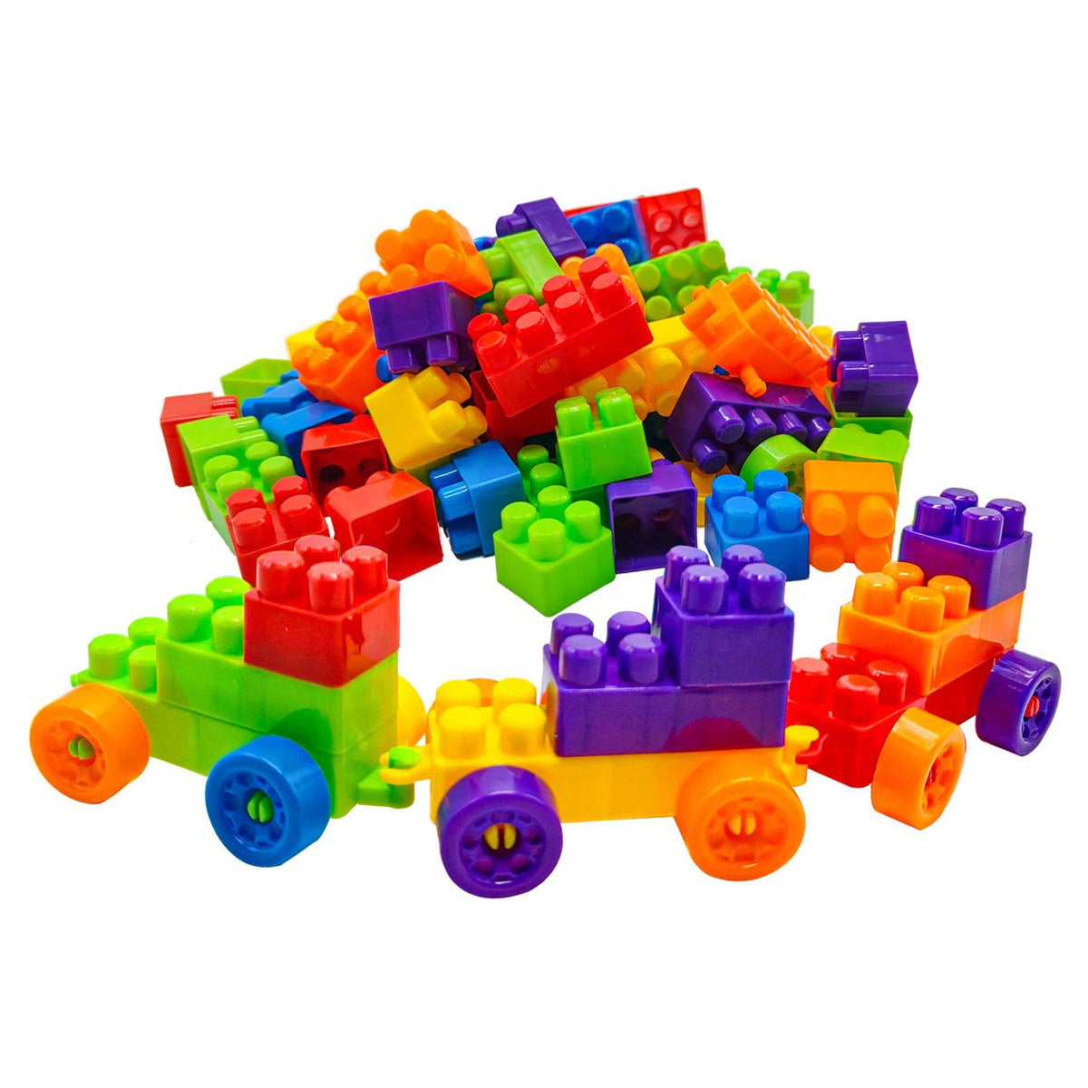 Blocks Set For Kids Play Fun And Learning Blocks For Kids Games For Children Block Game Puzzles Set Boys Children (Multicolor 60 Bricks Blocks) - Happy Price - Image 2