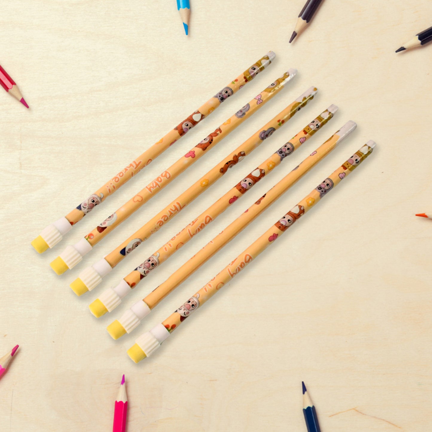 14-in-1 Kids Stationery Set with Cartoon Metal Pencil Box, Printed Pencils, Geometry Tools - Great Price - Image 4