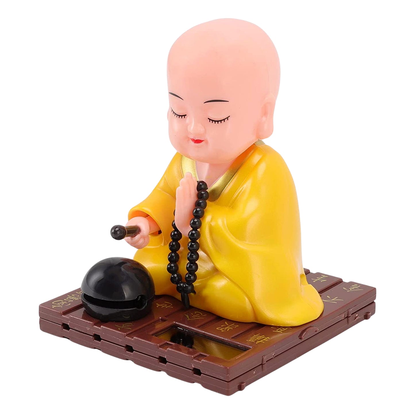 Yellow Solar Powered Sitting Buddha Statue (Medium, 1 Pc) - Great Price - Image 4