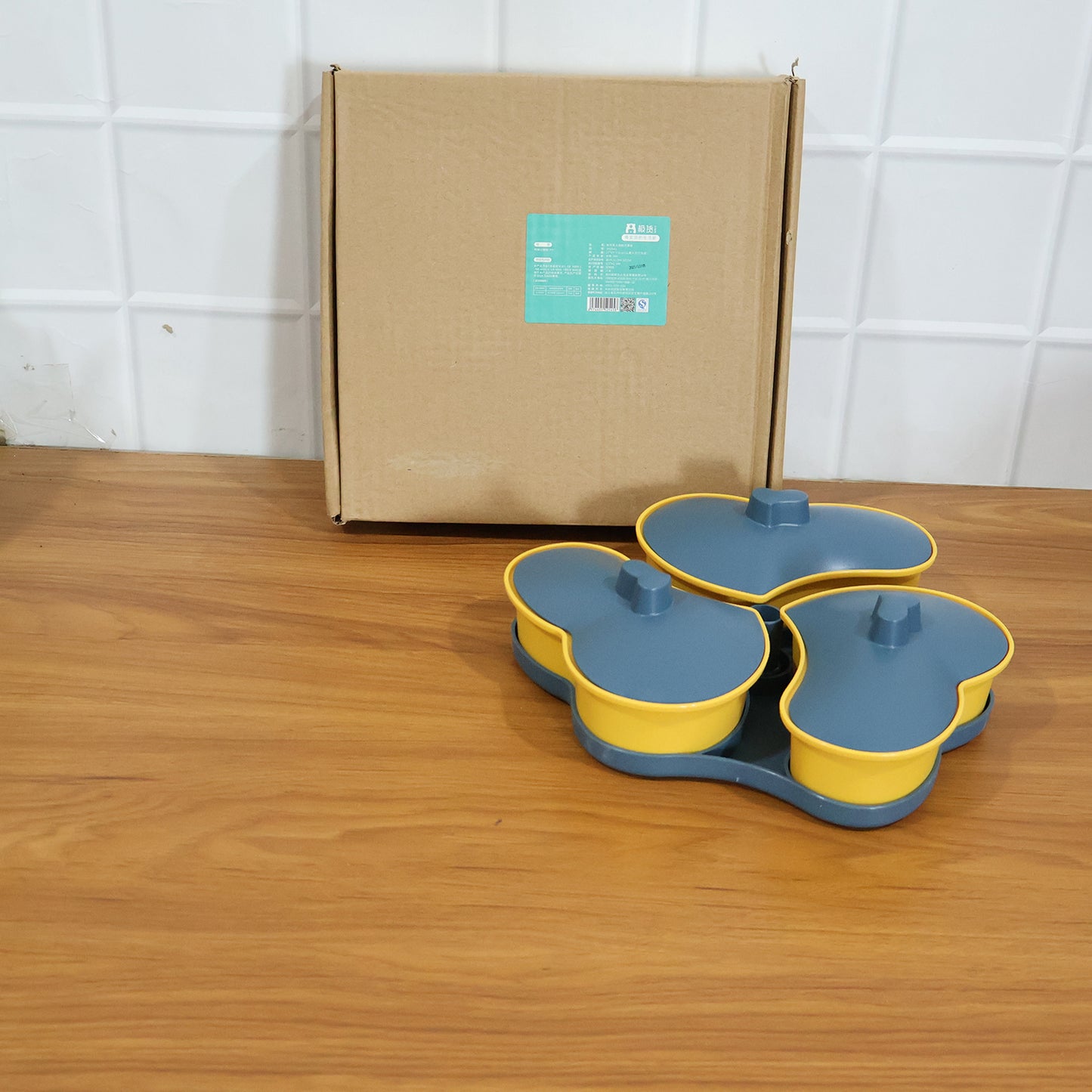 3 Section Snack Serving Tray with Lid - Dry Fruit & Candy Organizer (1 Pc) - Great Price - Image 7