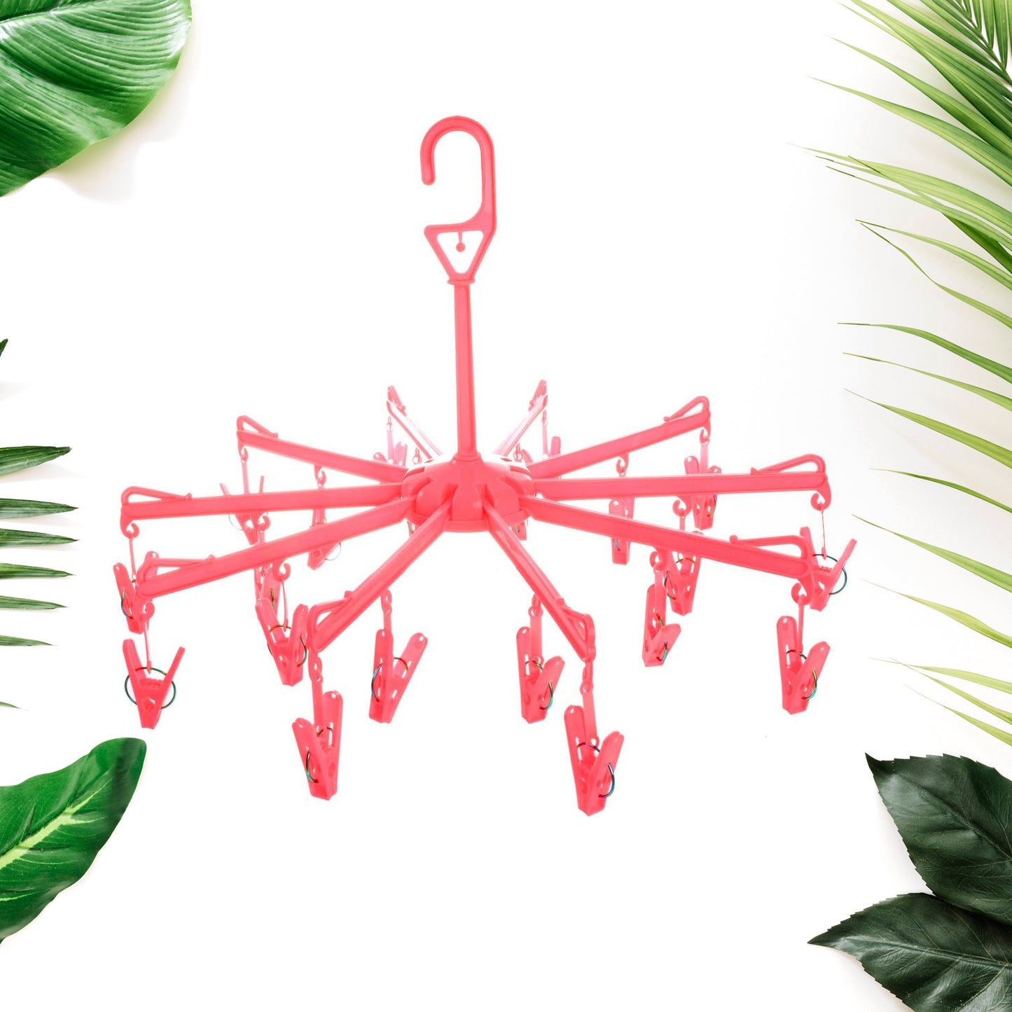 16 Clip Foldable Plastic Clothes Drying Hanger Rack - Happy Price - Image 6