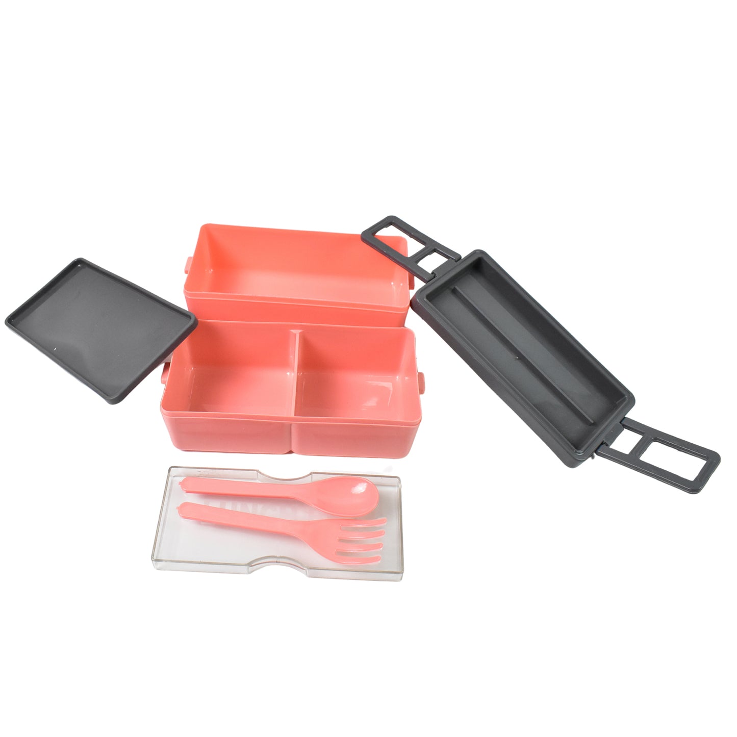 Plastic 3 Layer Leak Proof 3 Compartment Lunch Box For Office (1 Pc) - Happy Price - Image 6