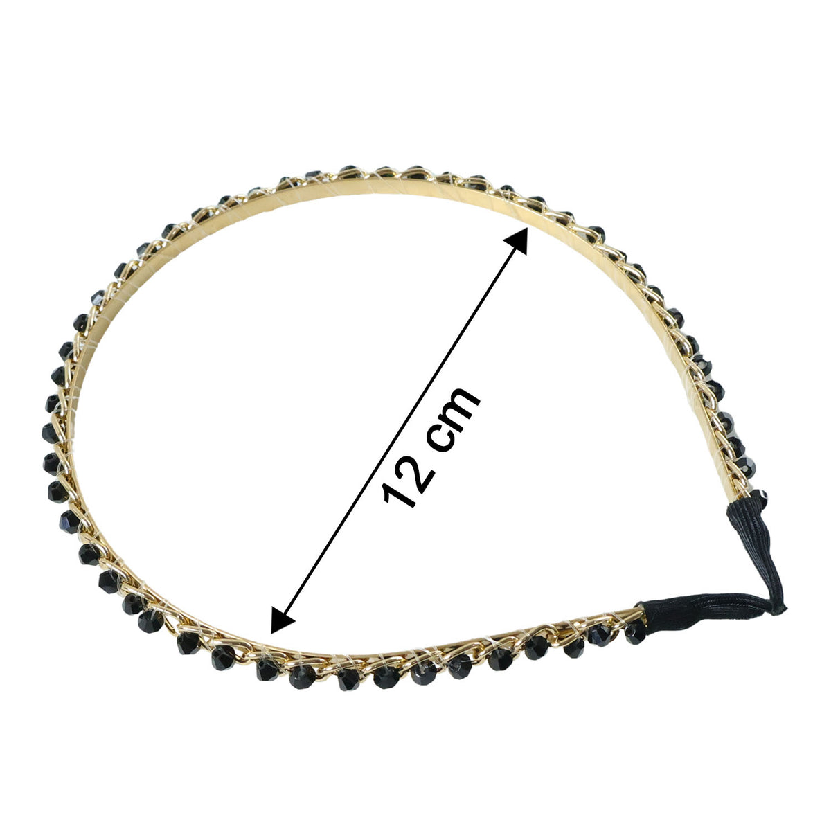 Gold Finish Beaded Hair Band (1 Pc) - Stylish Metal Headband for Women - Happy Price - Image 5