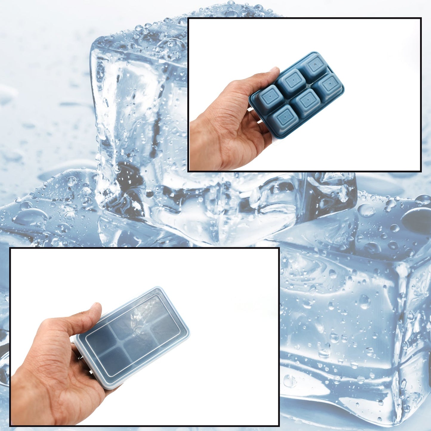 6 Grid Silicone Ice Cube Tray for Home Kitchen - Happy Price - Image 3