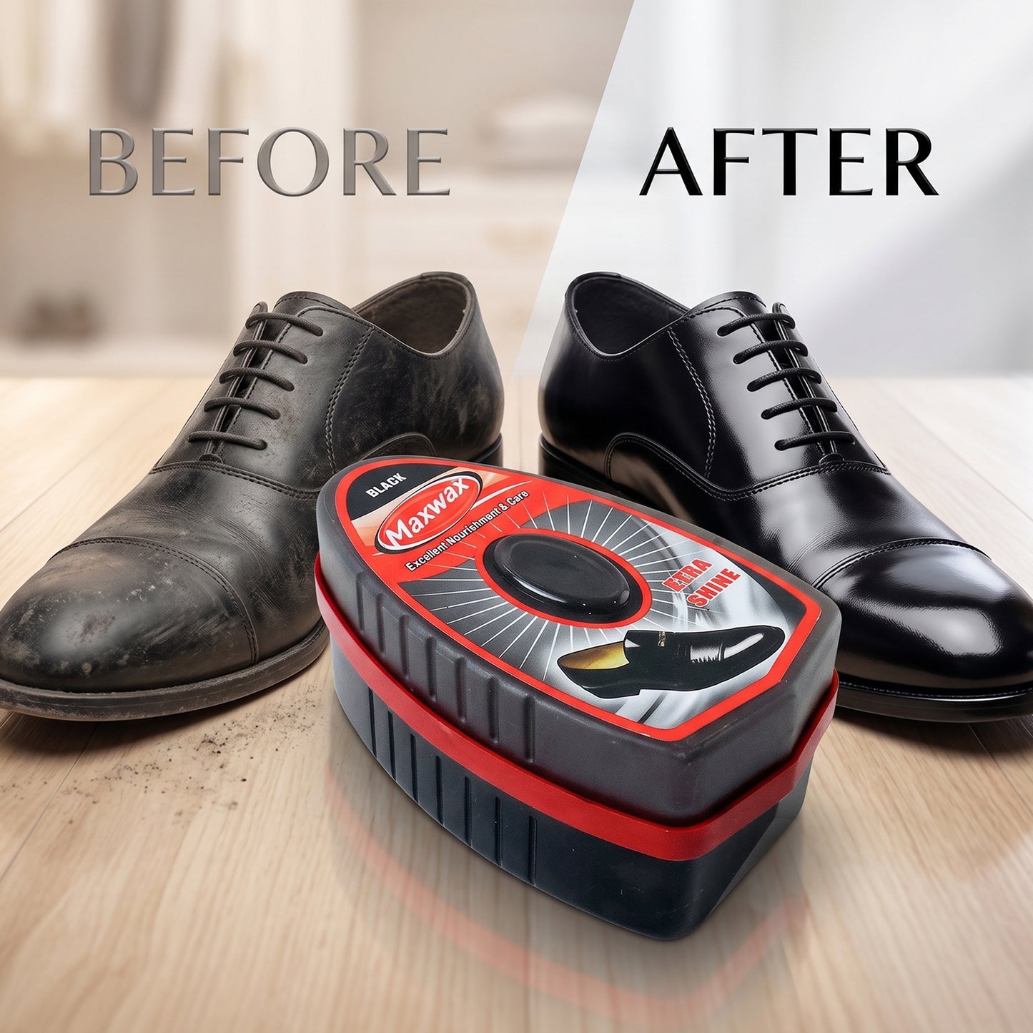 Maxwax Black Instant Shoe Shiner (1 Pc 7 Ml)
