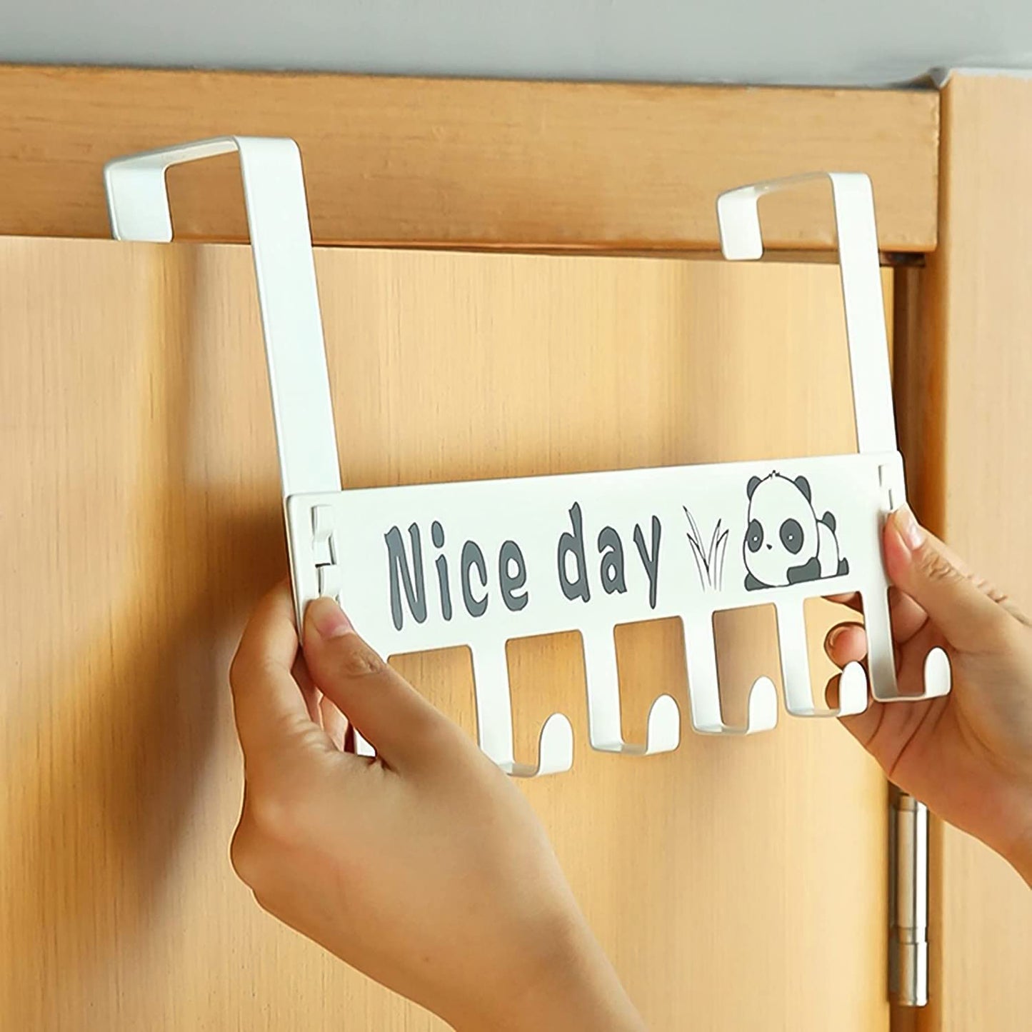 Heavy-duty Carbon Steel Door Hook Hanger Rack (1 Pc 6 Hook White) - Happy Price - Image 4