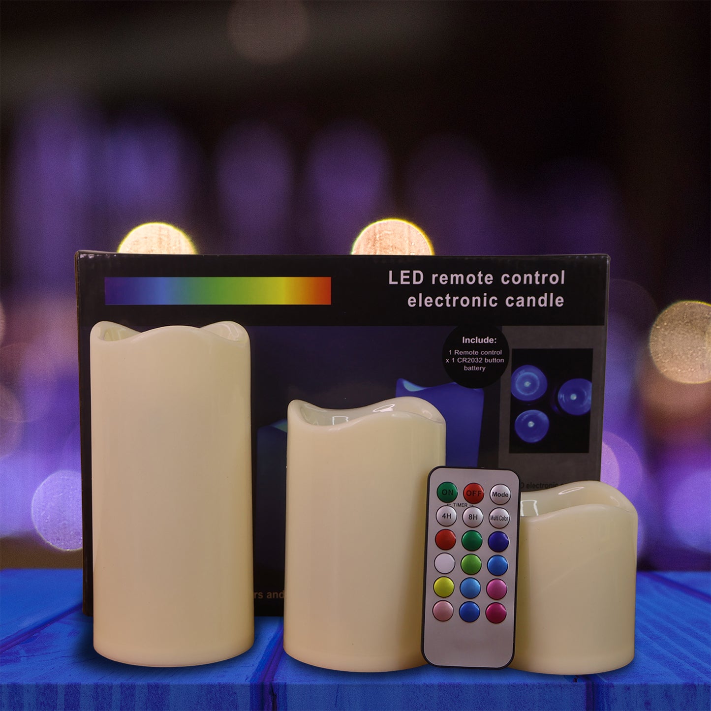 3 Piece LED Flameless Candle Set with Remote Control - Multicolor Ambiance Lights - Happy Price - Image 6