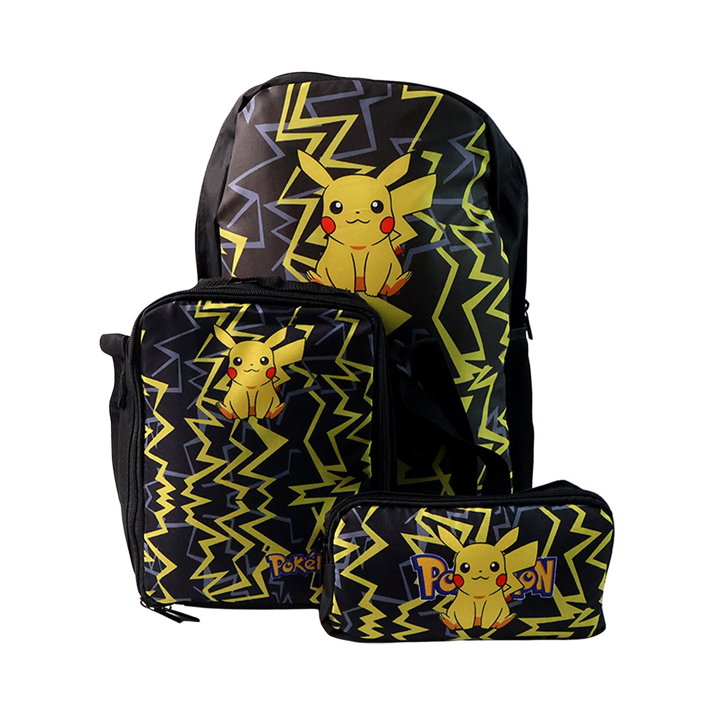 3 Pc Kids School Bag Combo Set with Cartoon Print - Backpack, Lunch Bag & Pencil Pouch - Happy Price - Image 4