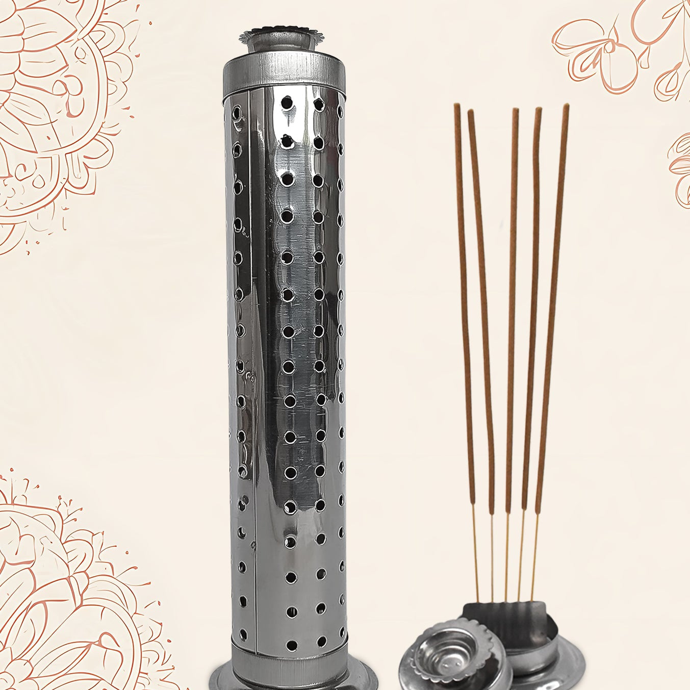 Stainless Steel Agarbatti Stand For Puja (1 Pc) - Happy Price - Image 1