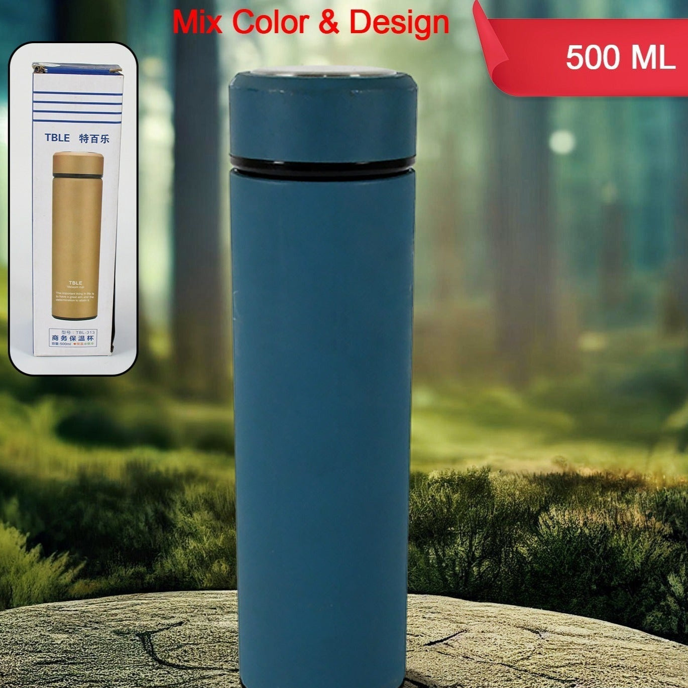 unbreakable Stainless Steel Leak Proof Fridge Water Bottle Cold Hot Steel Bottle Leak Proof Office Bottle Gym Home Kitchen Hiking Trekking Travel Bottle (500 Ml) - Happy Price - Image 1