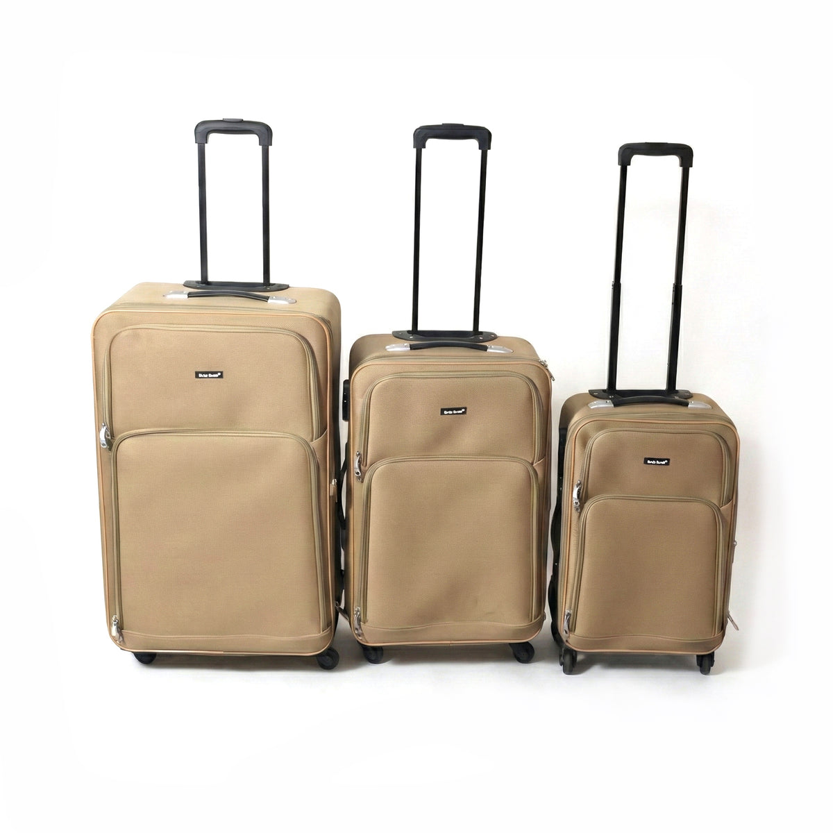 3 Piece Soft Side Trolley Luggage Set with Wheels - Happy Price - Image 4
