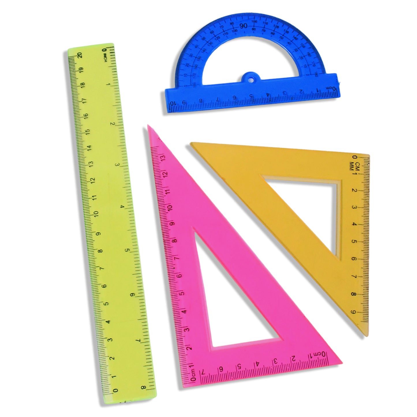 4-piece Geometry Set Triangle Ruler Protractor Straight Ruler - Happy Price - Image 4