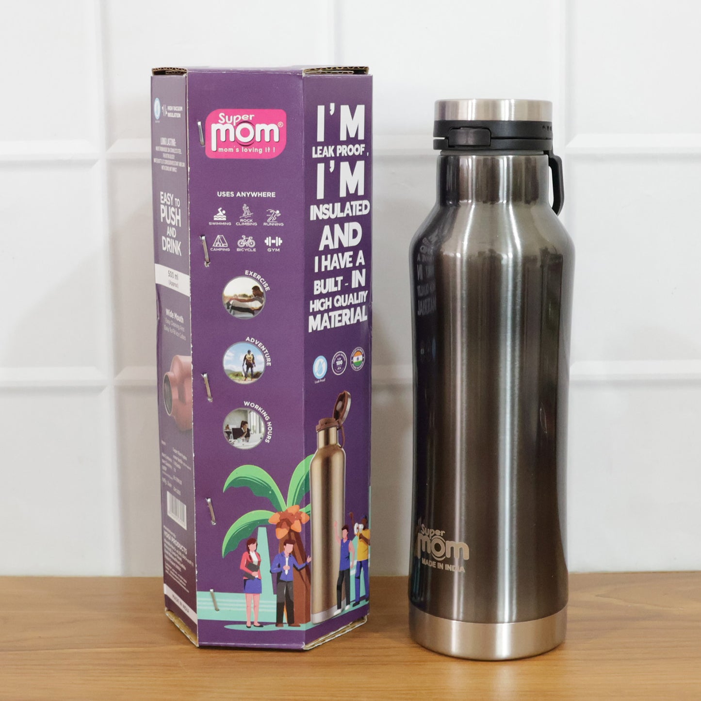 500 ML Stainless Steel Insulated Water Bottle with Flip Lock Lid - Hot & Cold Vacuum Flask for Travel & Daily Use (1 Pc) - Happy Price - Image 7