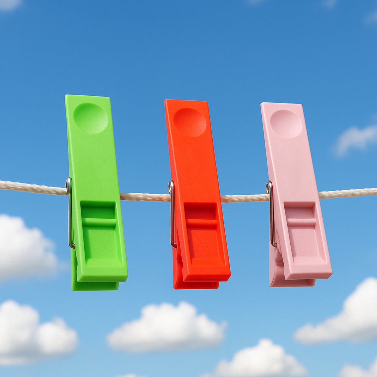 Durable Cloth Clips Set Of 12 Strong Grip Plastic Laundry Pegs With Stainless Steel Spring - Happy Price - Image 3