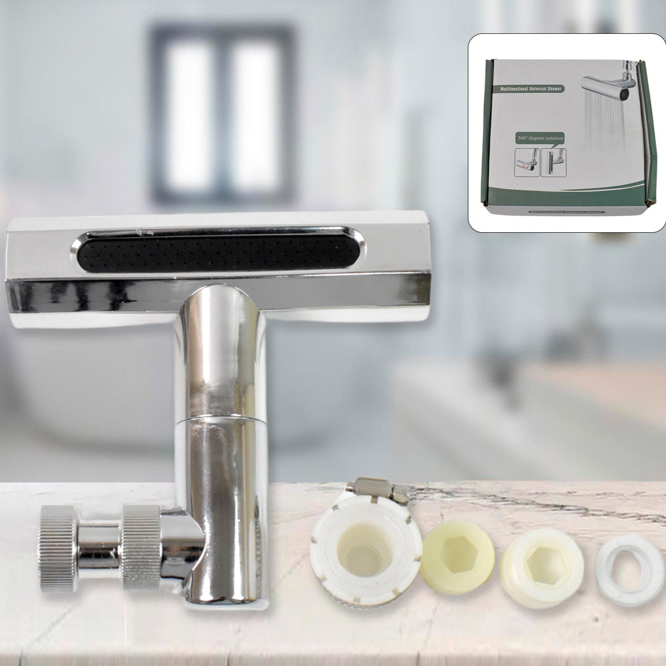 Plastic Multifunctional Universal Shower Head - Adjustable High Pressure Water Saving (1 Pc) - Happy Price - Image 1