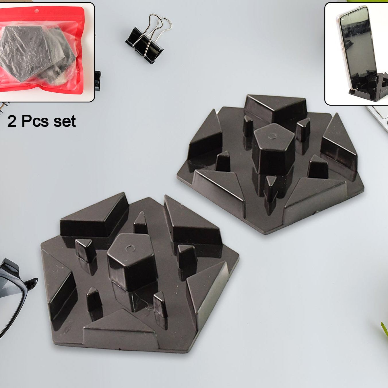 Multi-angle Plastic Mobile Phone Stand Holder (2 Pc Mix Color) - Happy Price - Image 1