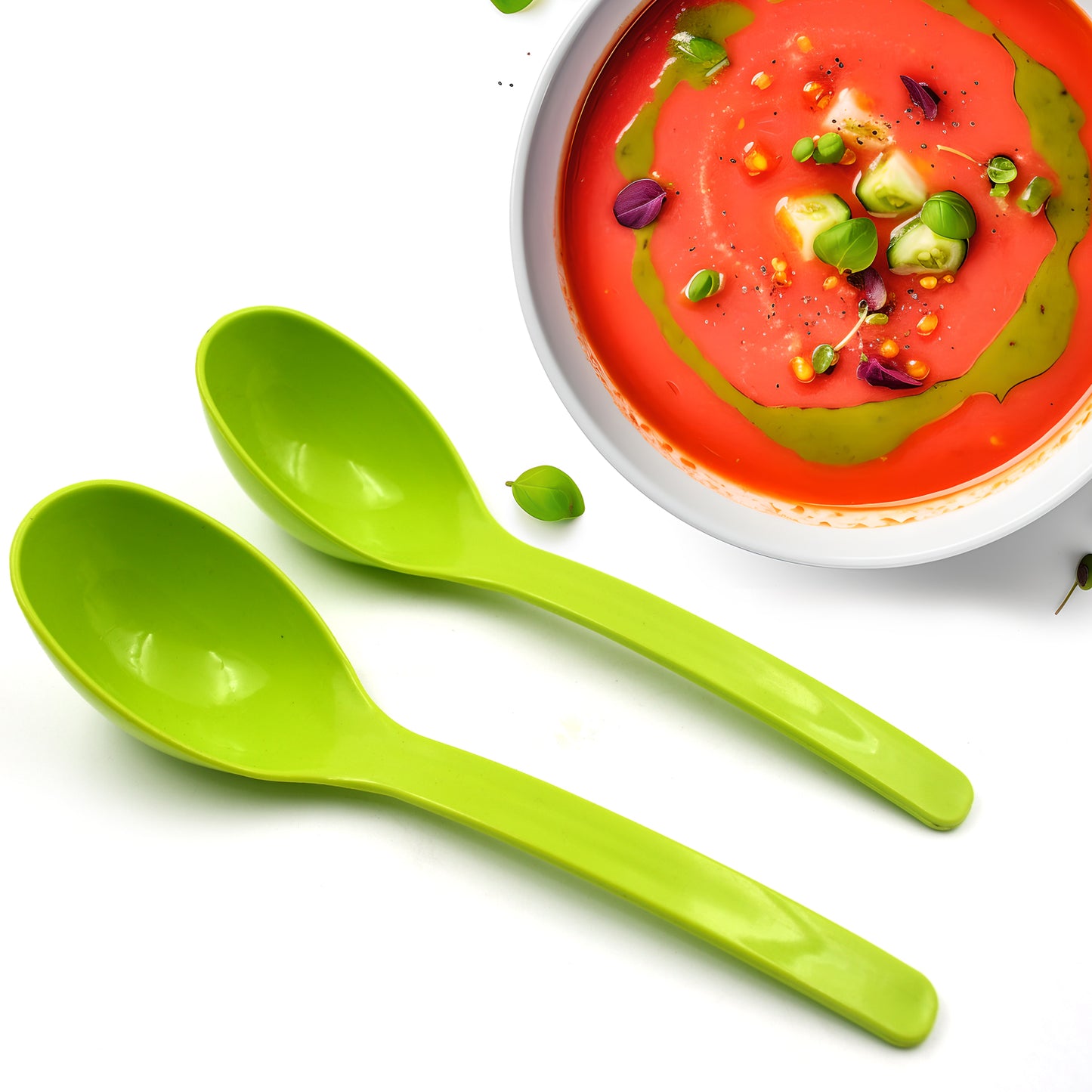 Plastic Spoon Kitchen Multipurpose Serving Ladle For Frying Serving Turner Curry Ladle Serving Rice Spoon Used While Eating And Serving Food Stuffs Etc (2 Pcs Set 10 Inch ) - Happy Price - Image 3