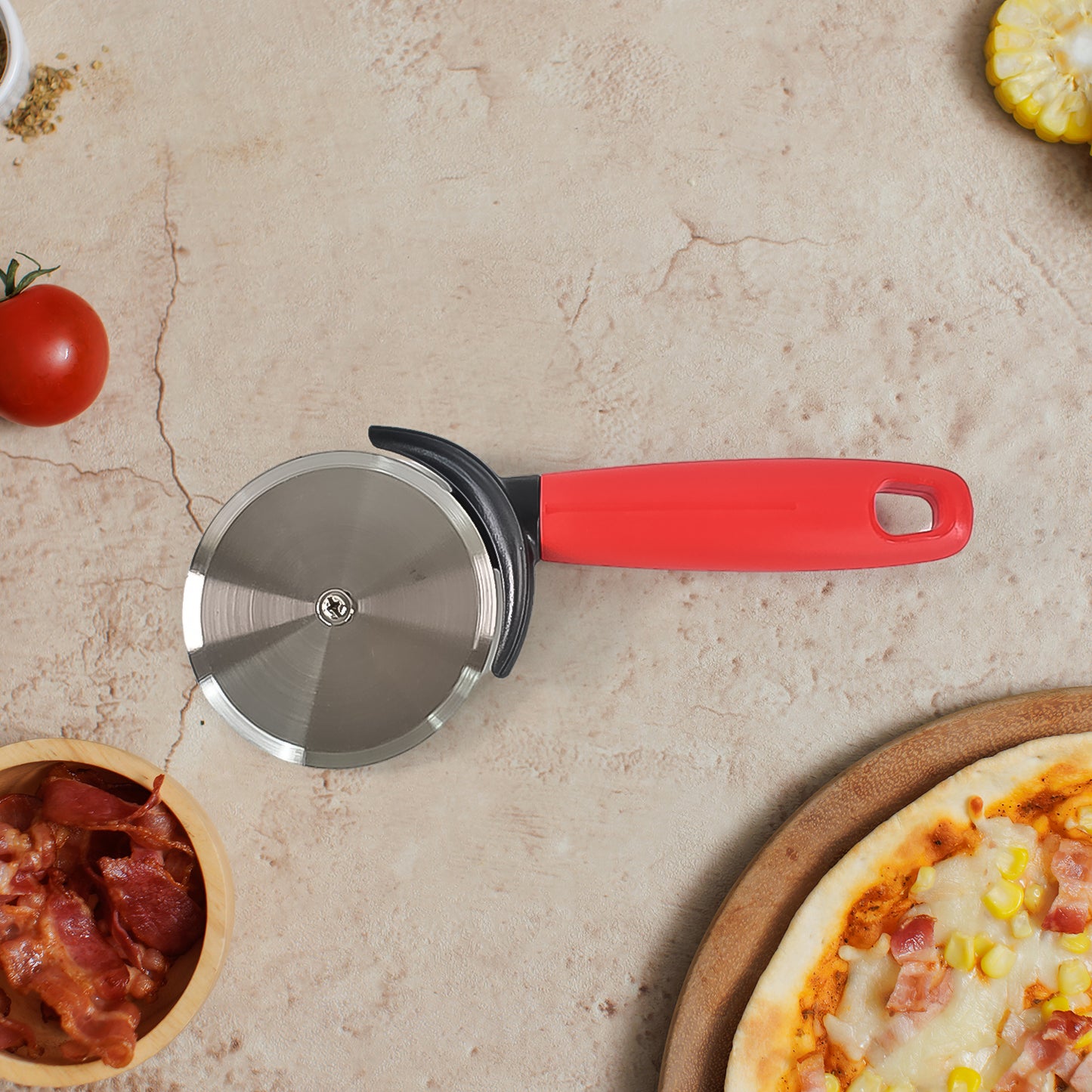 Apex Premium Stainless Steel Pizza Cutter (1 Pc Mix Color) - Happy Price - Image 4