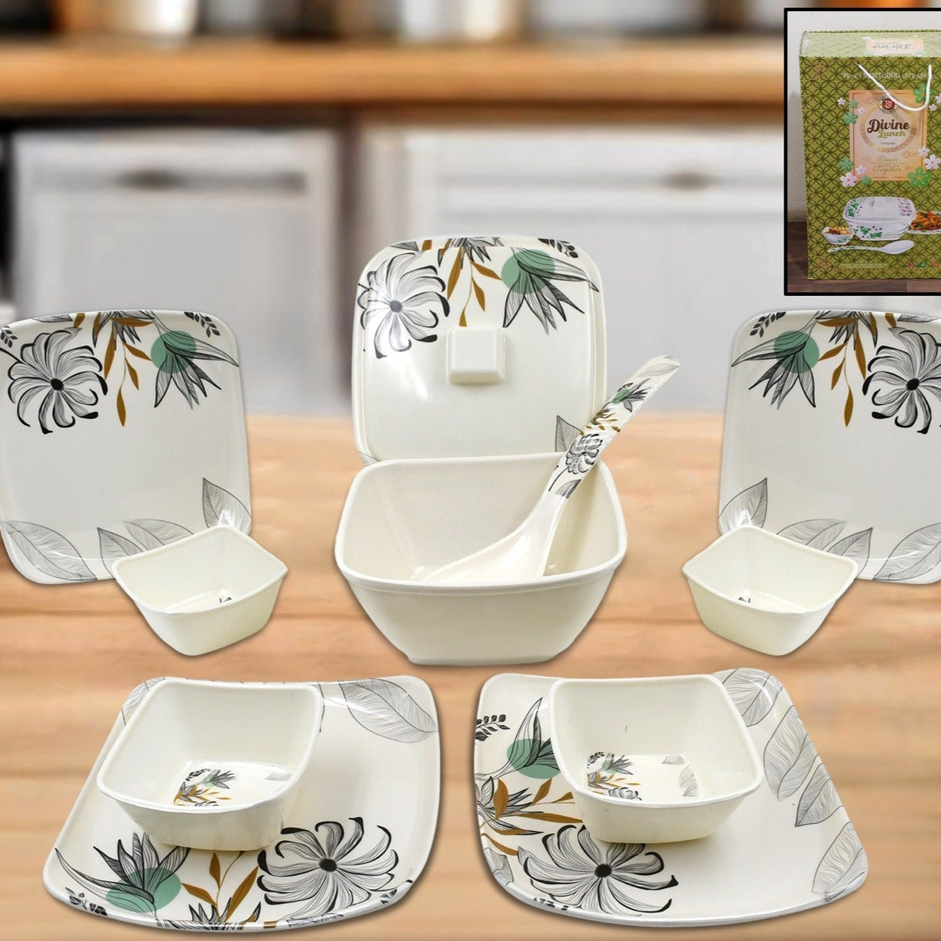Divine Lunch Tableware Dinner Set (11 Pcs Set) - Happy Price - Image 1